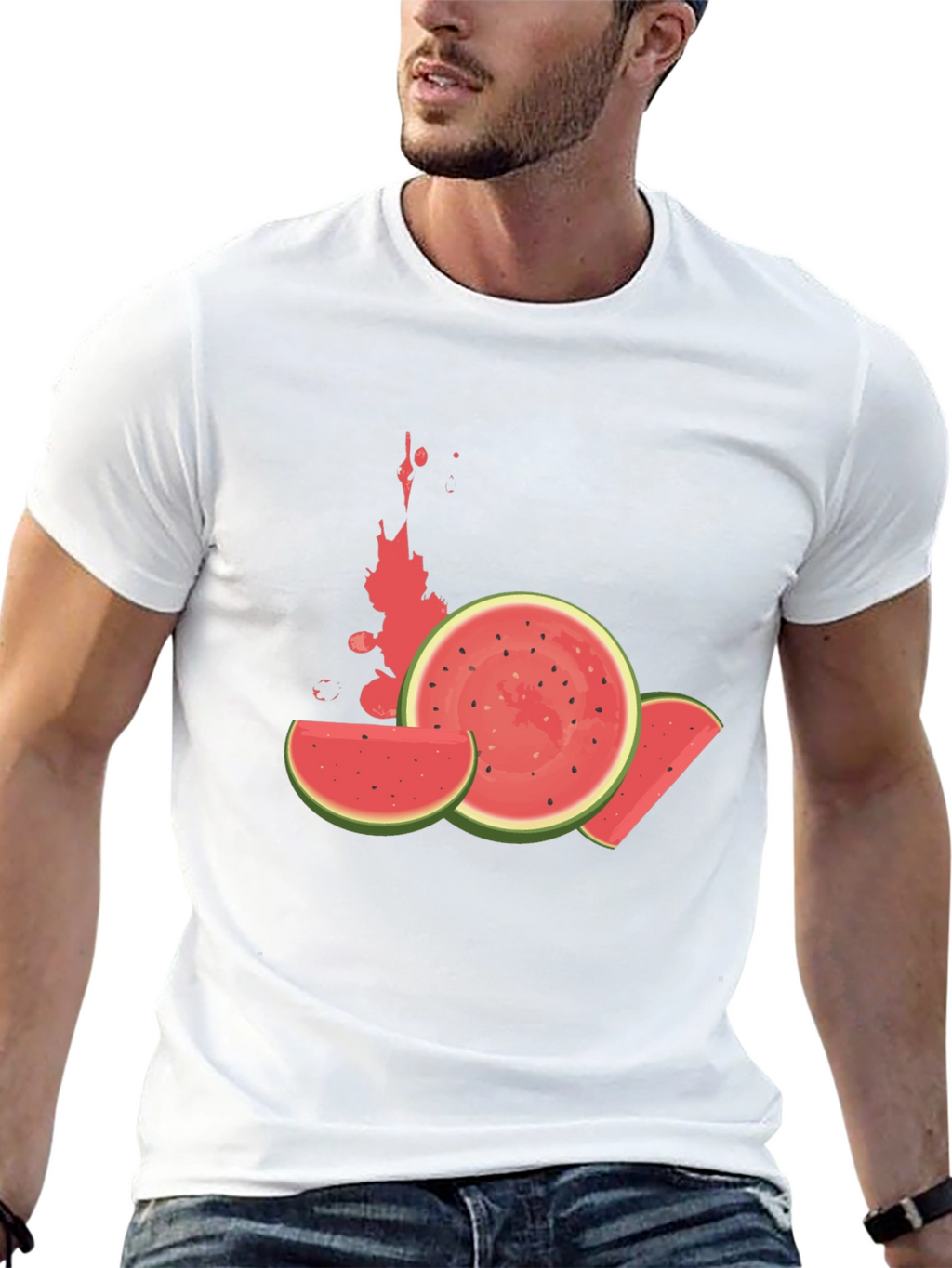 Watermelon Graphic Tee - Casual Black T-Shirt