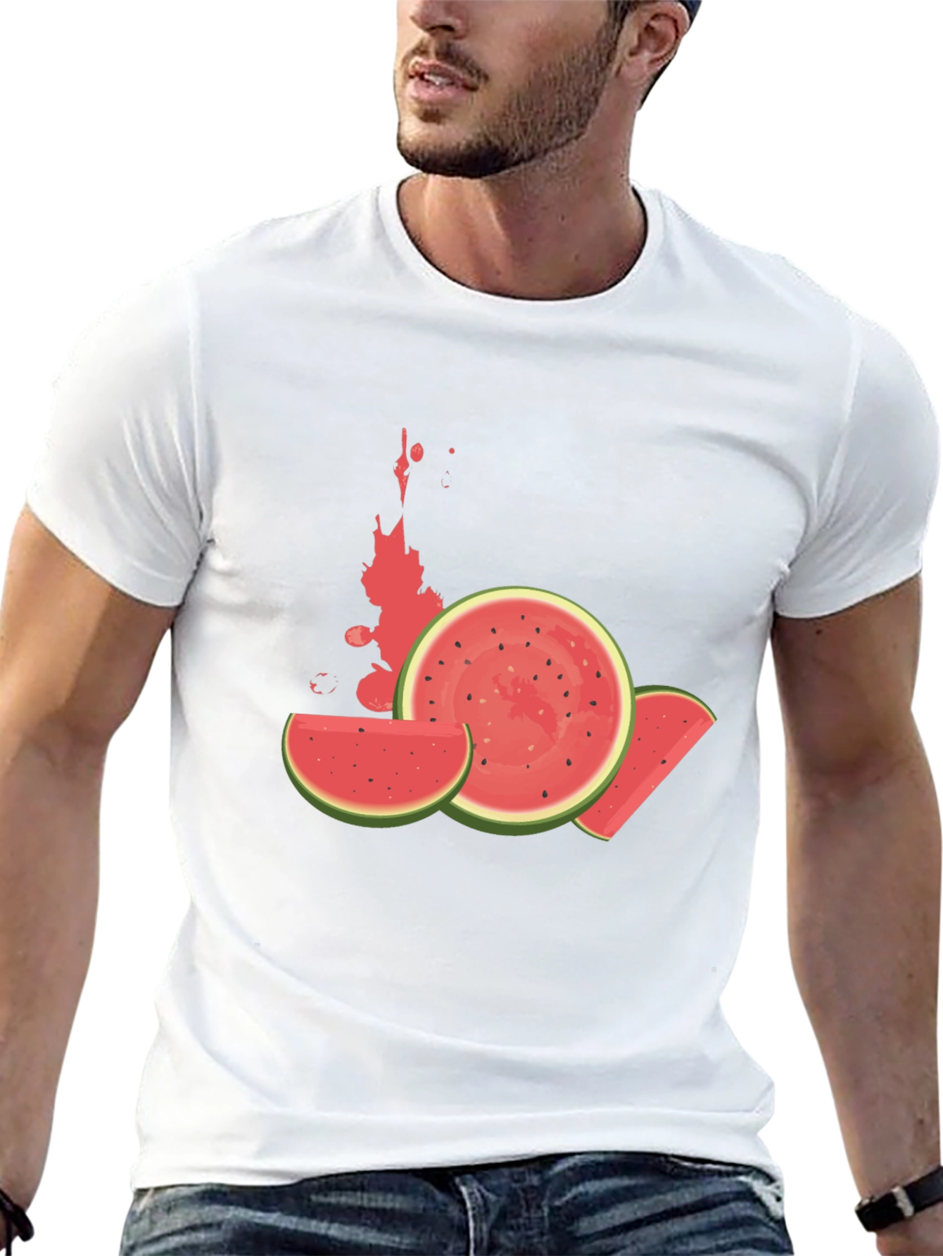Watermelon Graphic Tee - Casual Black T-Shirt