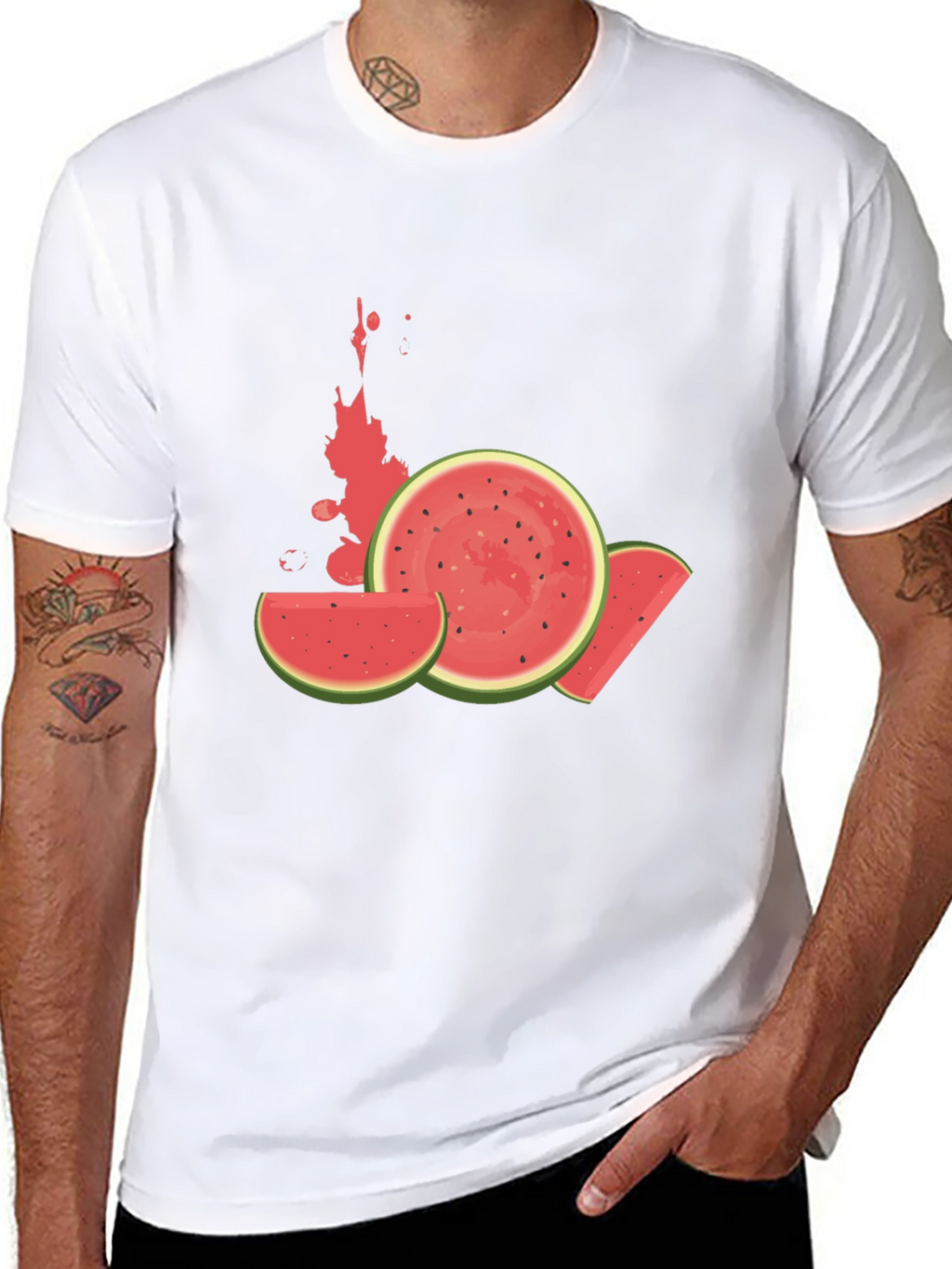 Watermelon Graphic Tee - Casual Black T-Shirt