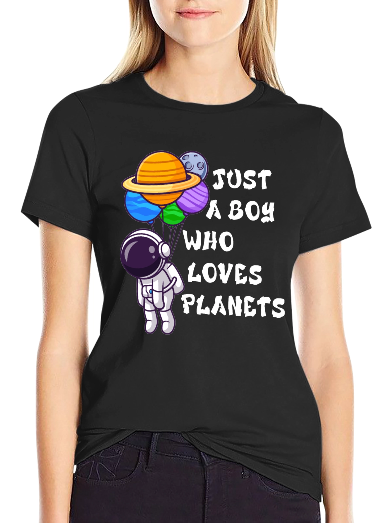 Astronaut & Planet Graphic Tee - Just a Boy Who Loves Planets!