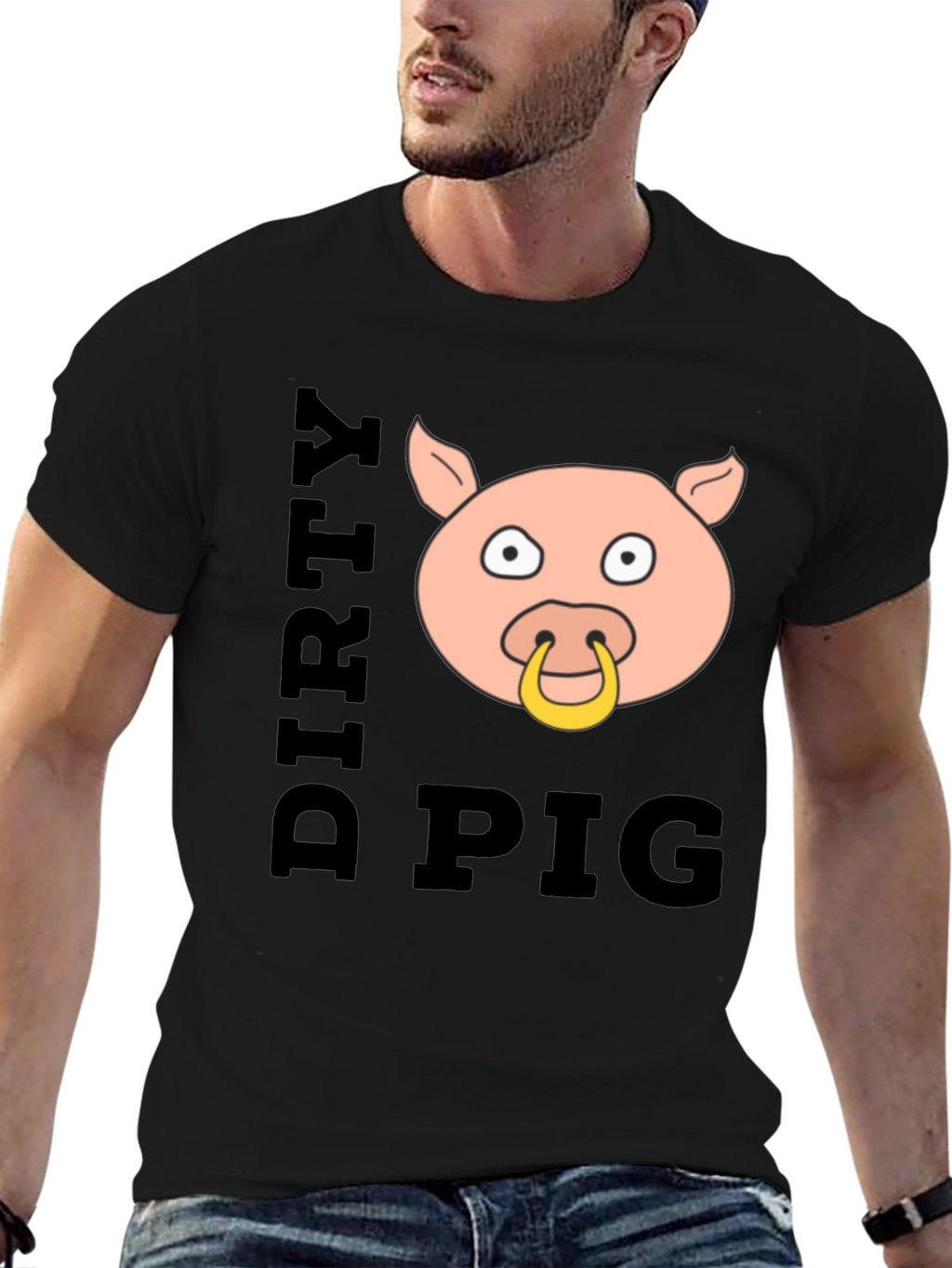 Dirty Pig Graphic T-Shirt - Black Cotton Tee
