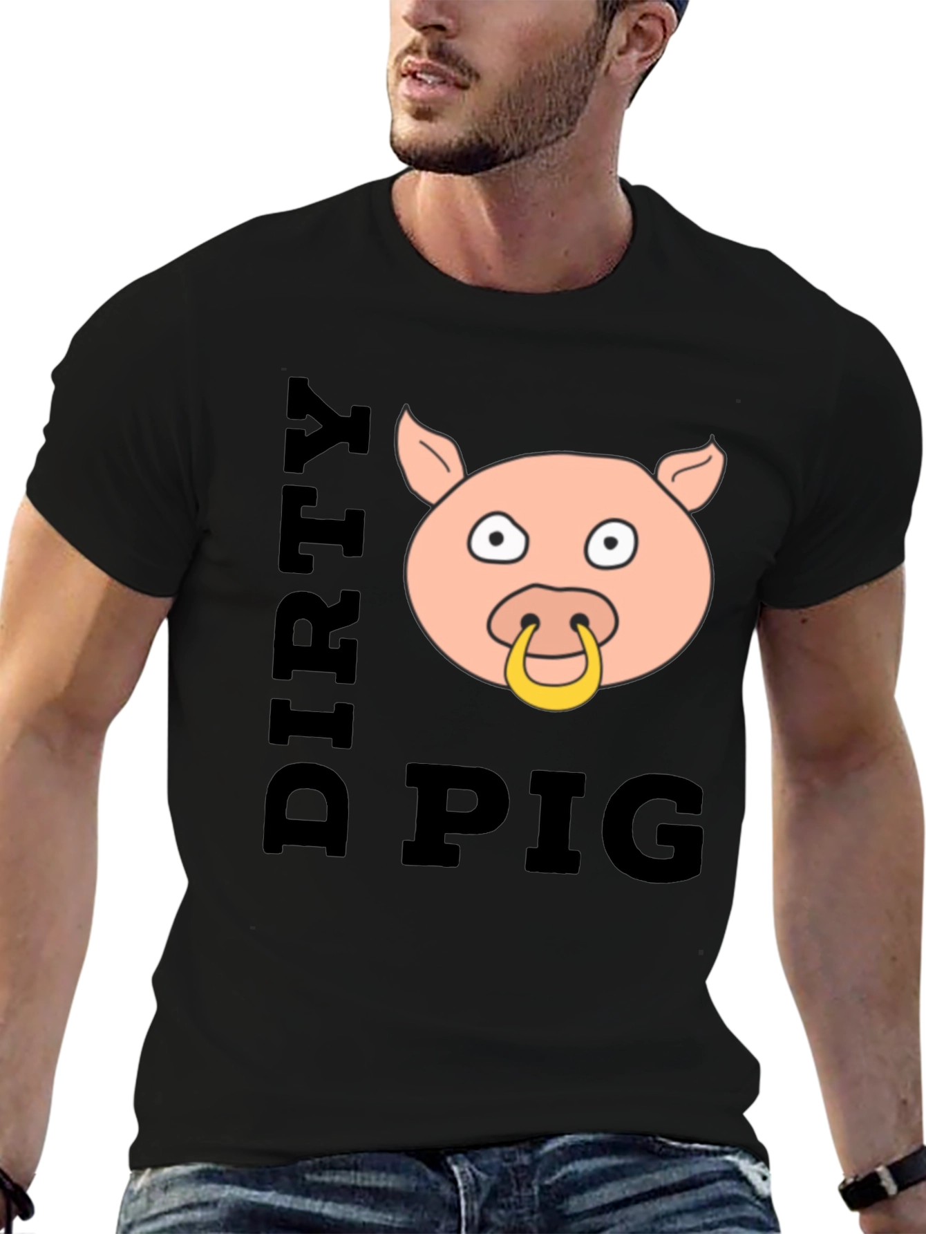 Dirty Pig Graphic T-Shirt - Black Cotton Tee