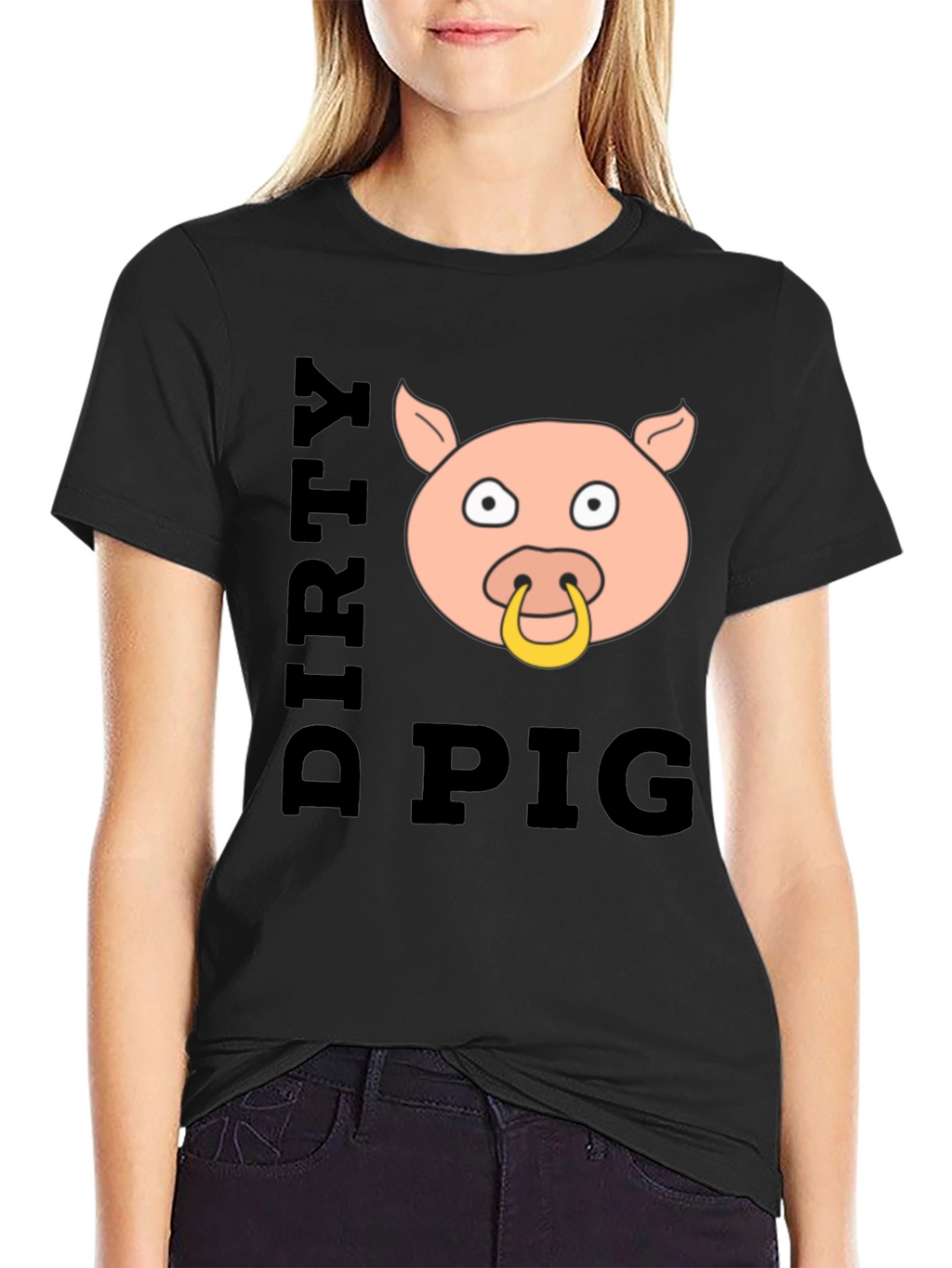 Dirty Pig Graphic T-Shirt - Black Cotton Tee