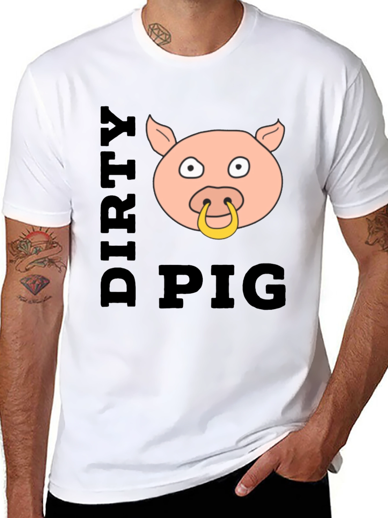 Dirty Pig Graphic T-Shirt - Black Cotton Tee