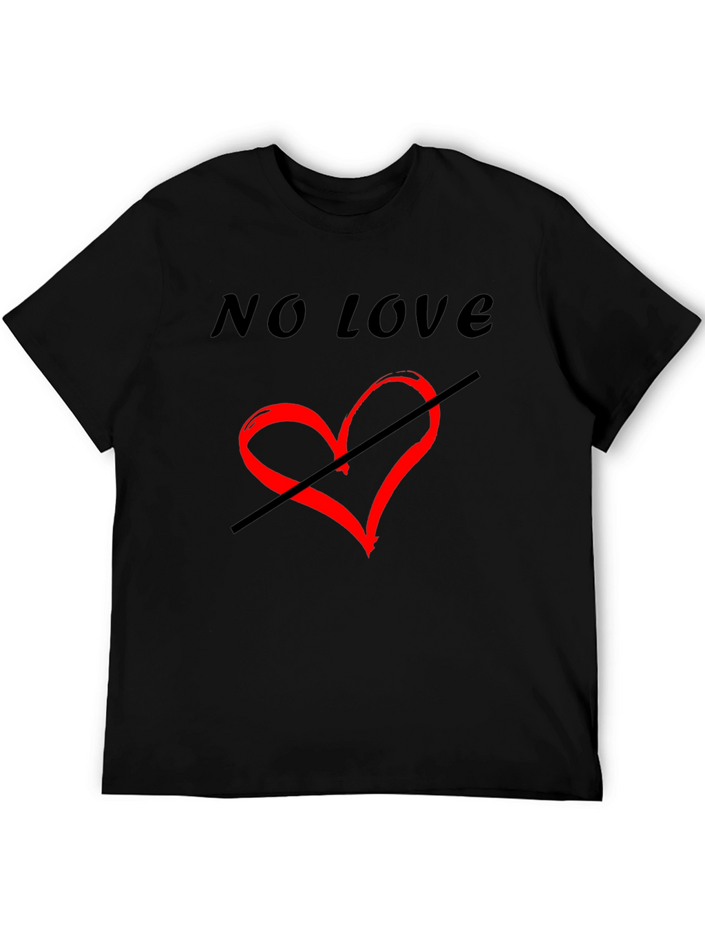 No Love T-Shirt - Edgy Heart Design