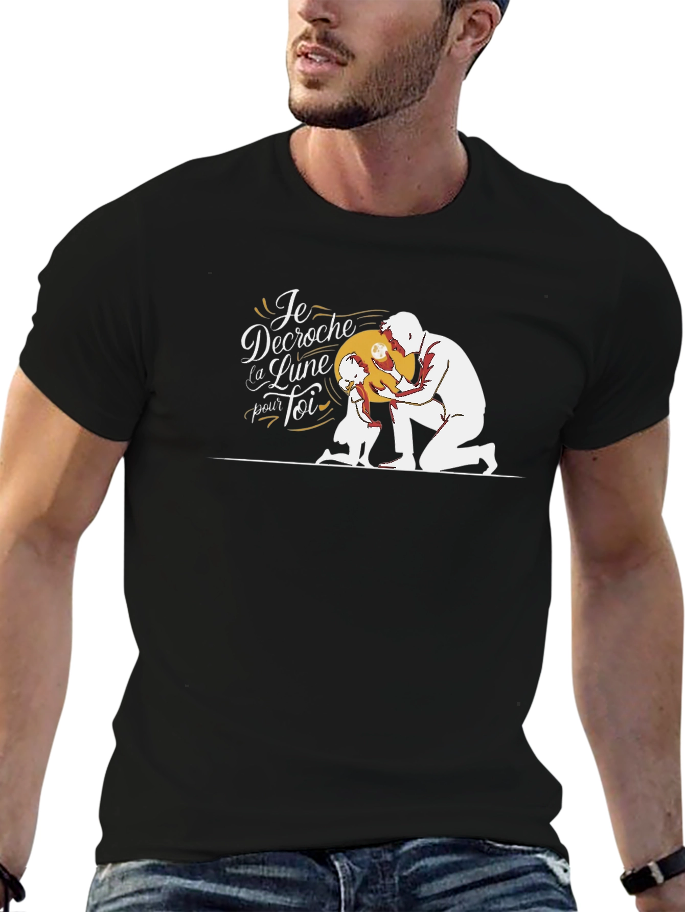 Dad & Daughter Moon Graphic T-Shirt