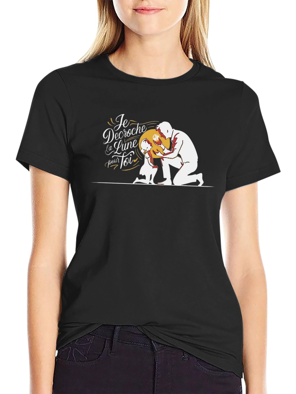 Dad & Daughter Moon Graphic T-Shirt