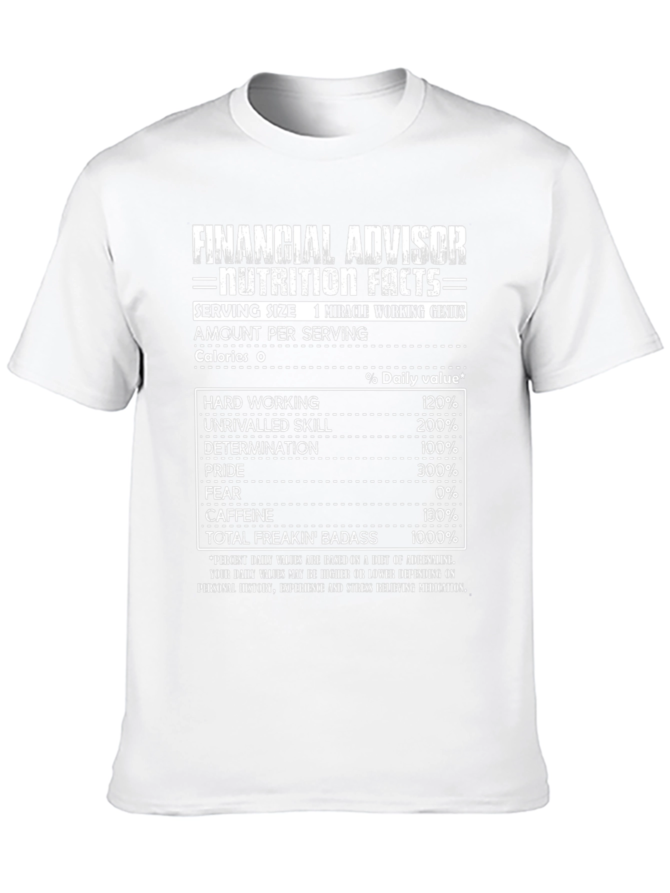 Financial Advisor Nutrition Facts Black T-Shirt