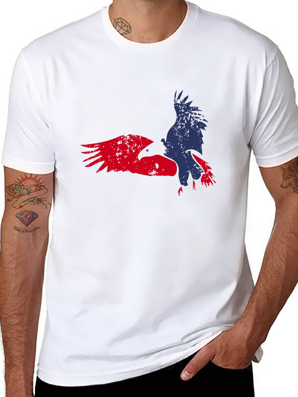 Bold Eagle Graphic Tee - Black Casual T-Shirt