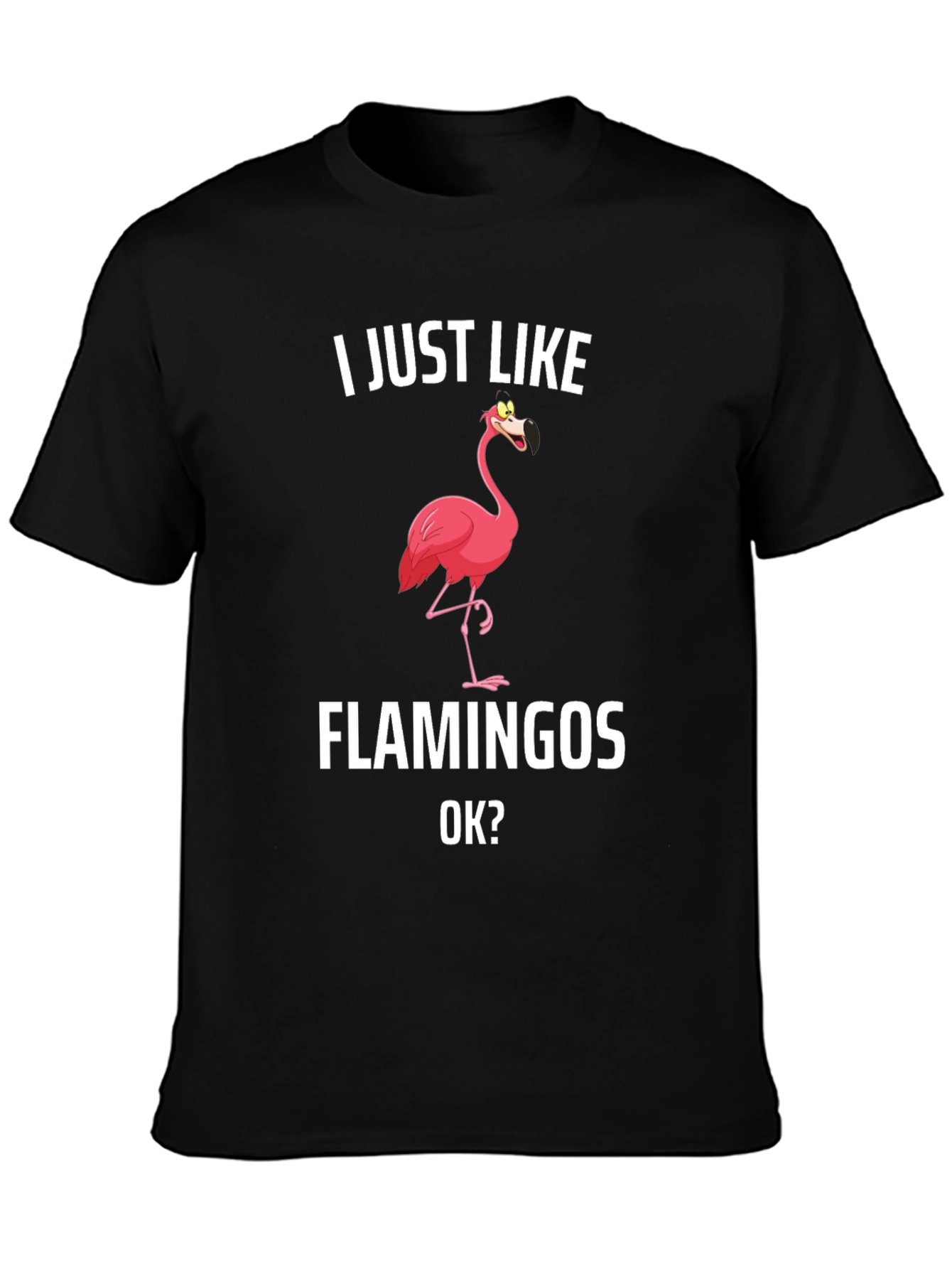 Funny Flamingo Graphic Tee - I Just Like Flamingos Ok?