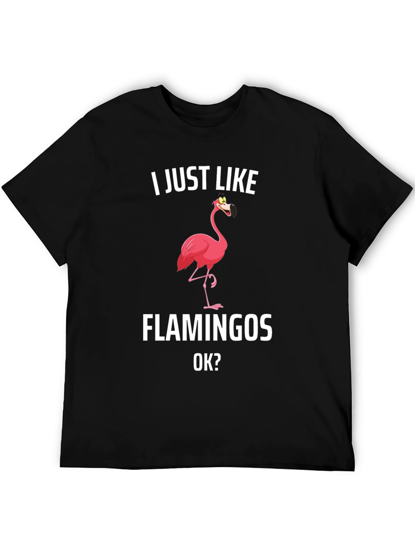 Funny Flamingo Graphic Tee - I Just Like Flamingos Ok?