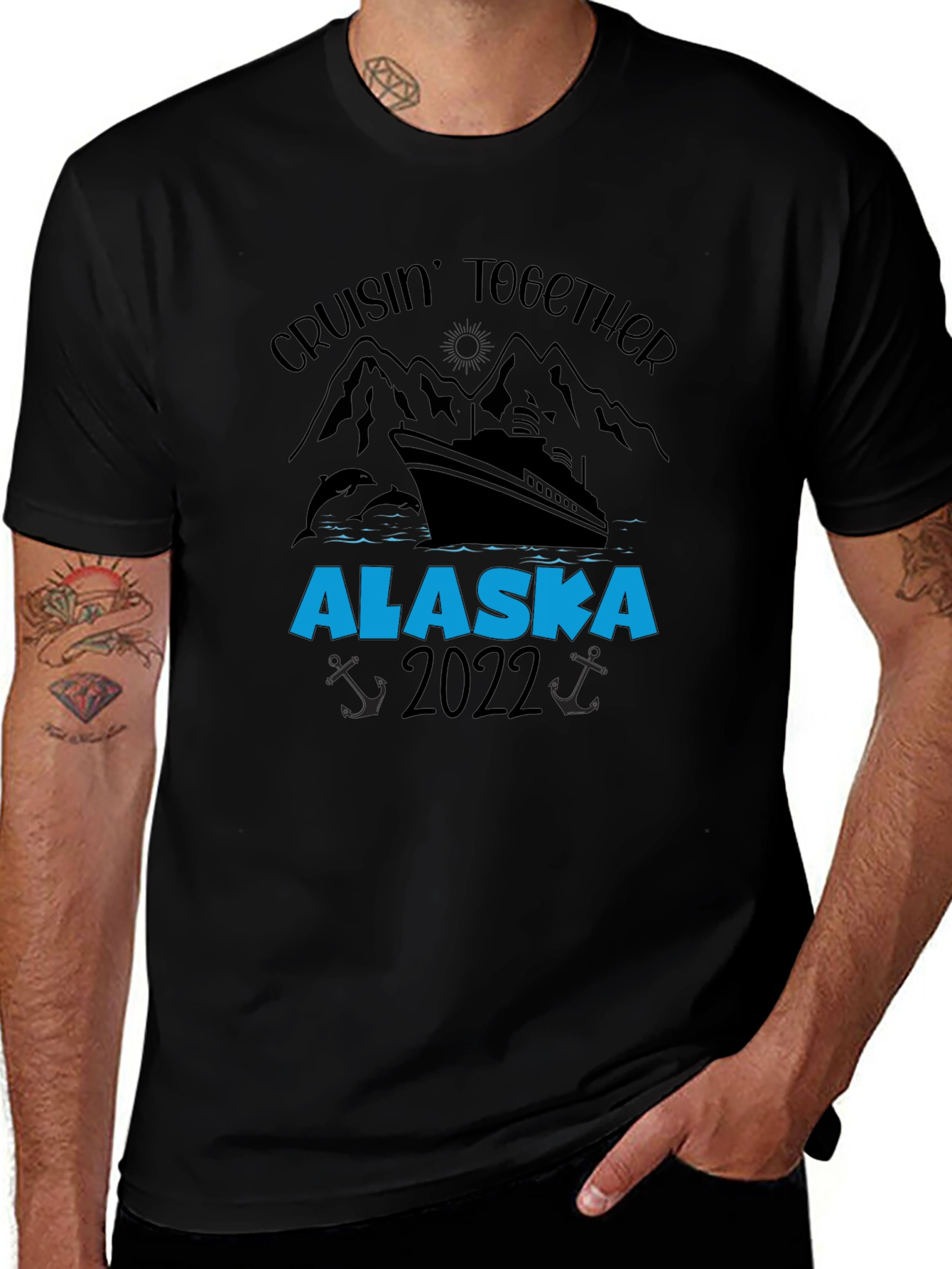 Alaska Cruise 2022 Black Graphic T-Shirt