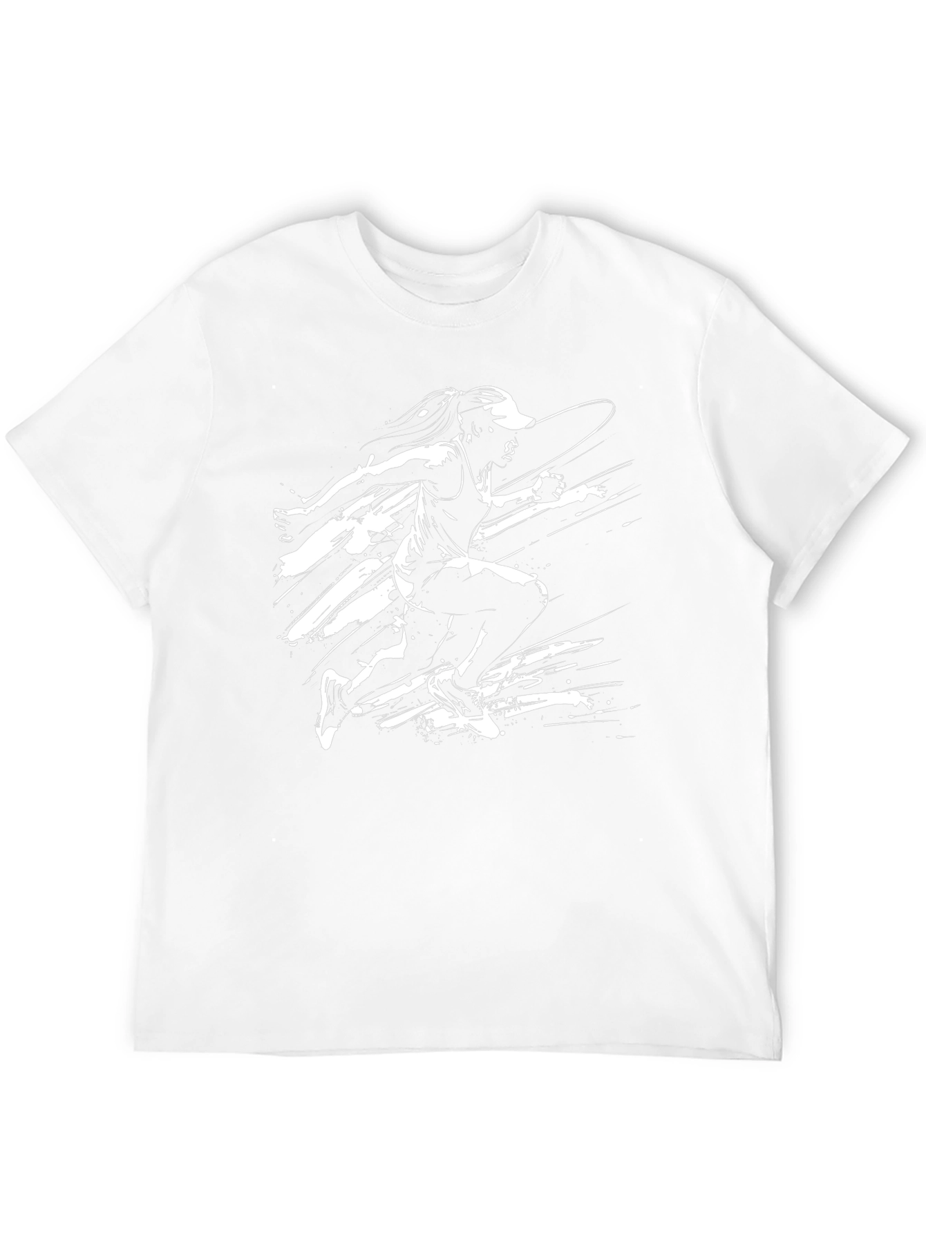 Black Graphic Tee - Running Woman Design