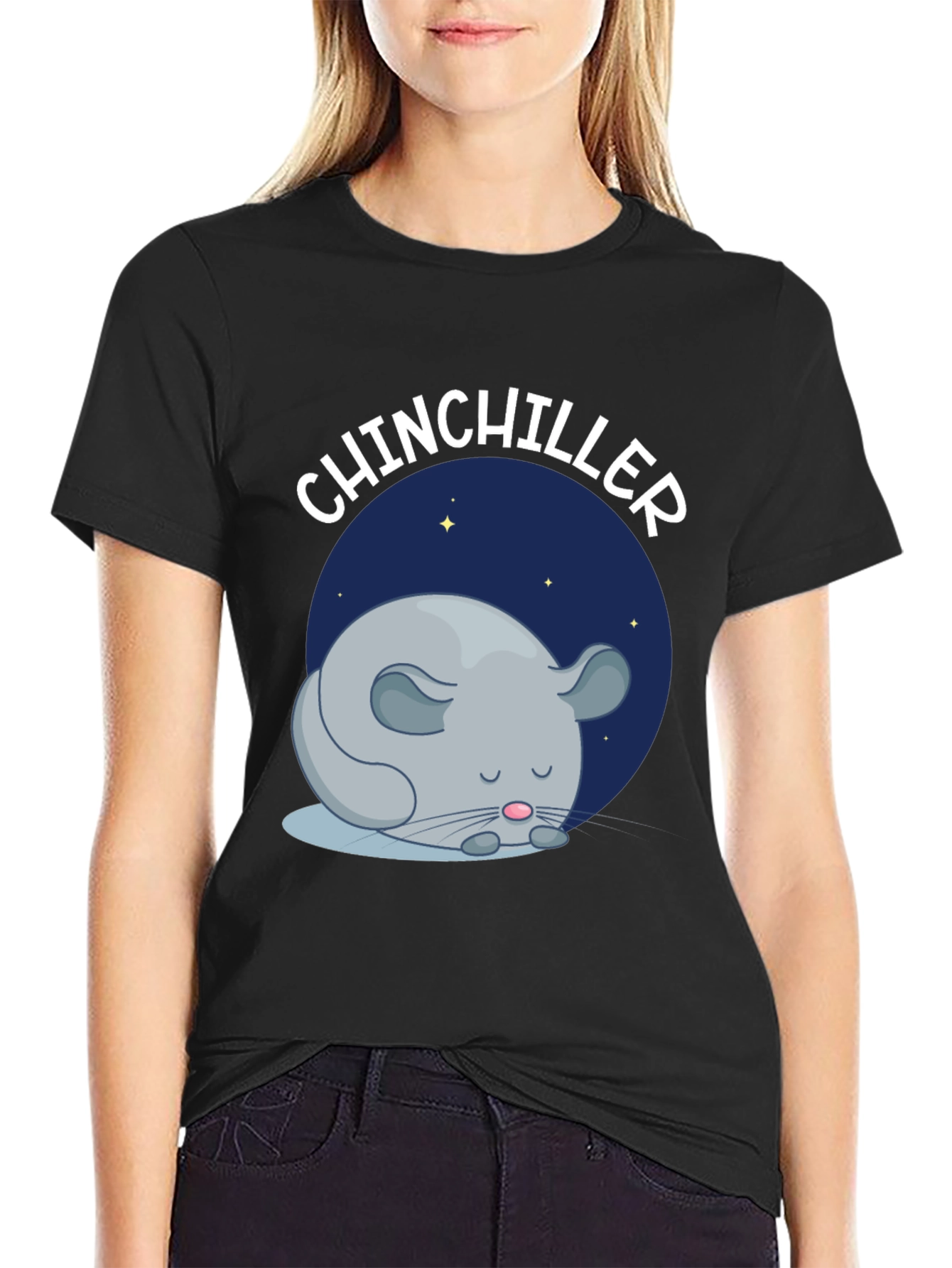Chinchiller T-Shirt - Cute Sleeping Chinchilla Design