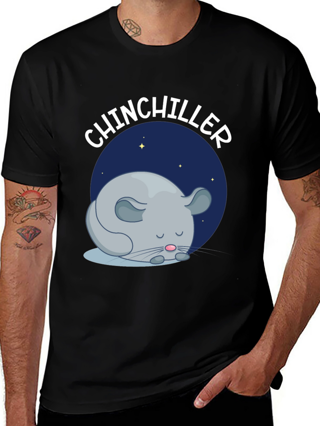 Chinchiller T-Shirt - Cute Sleeping Chinchilla Design