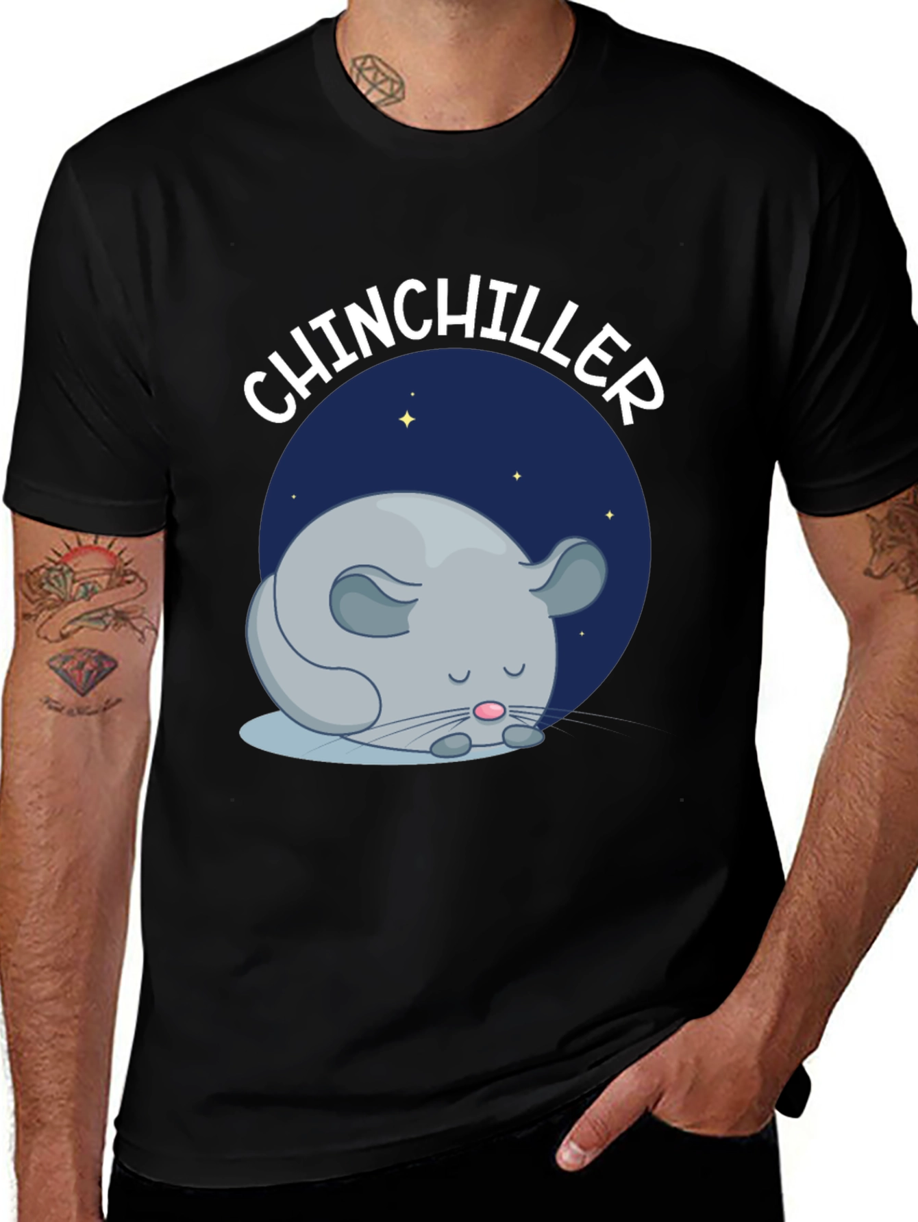 Chinchiller T-Shirt - Cute Sleeping Chinchilla Design