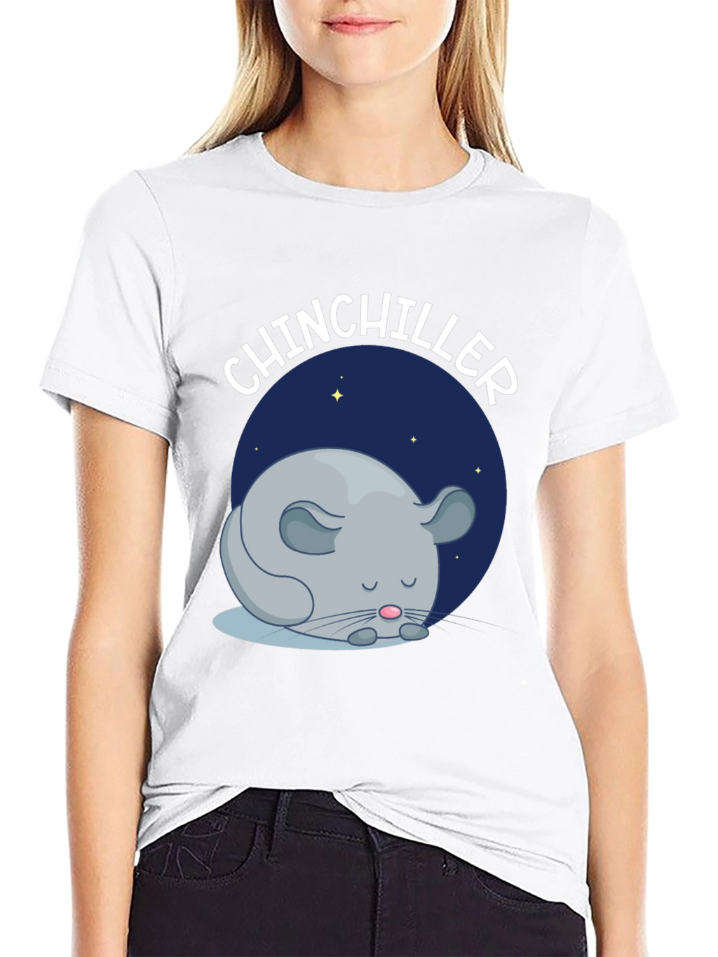 Chinchiller T-Shirt - Cute Sleeping Chinchilla Design