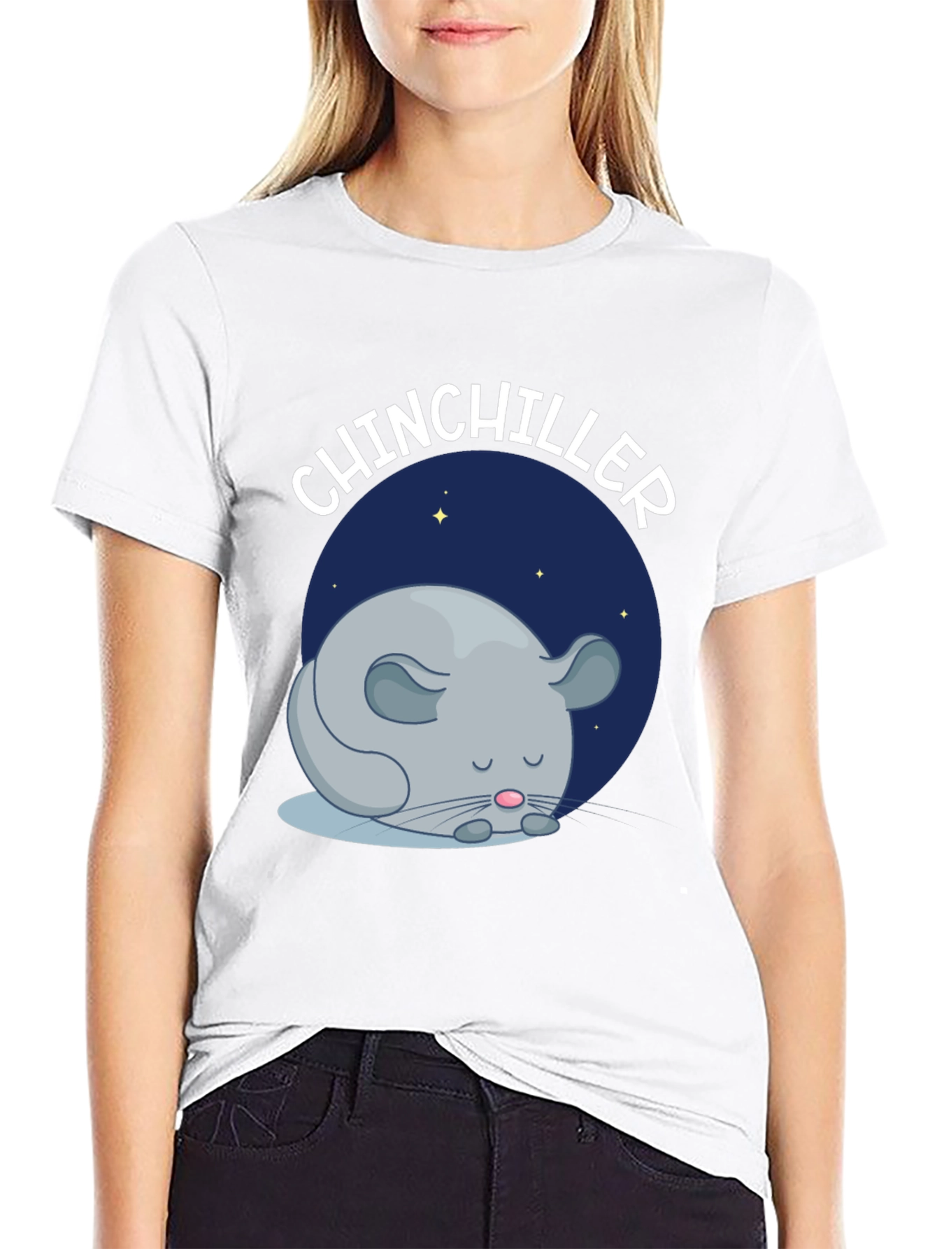 Chinchiller T-Shirt - Cute Sleeping Chinchilla Design
