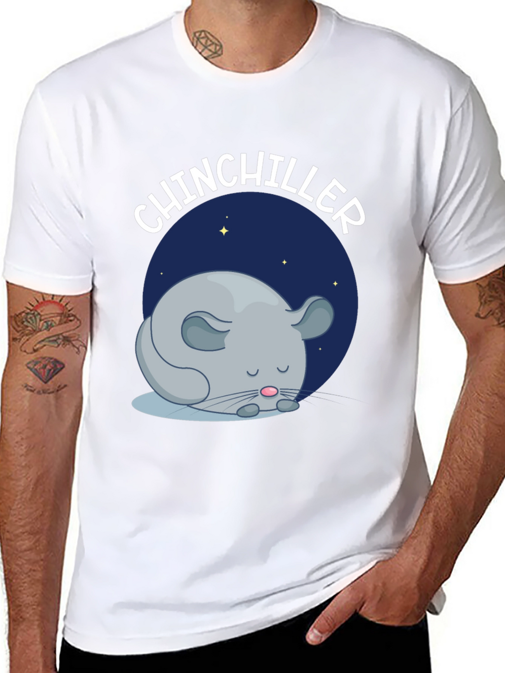 Chinchiller T-Shirt - Cute Sleeping Chinchilla Design