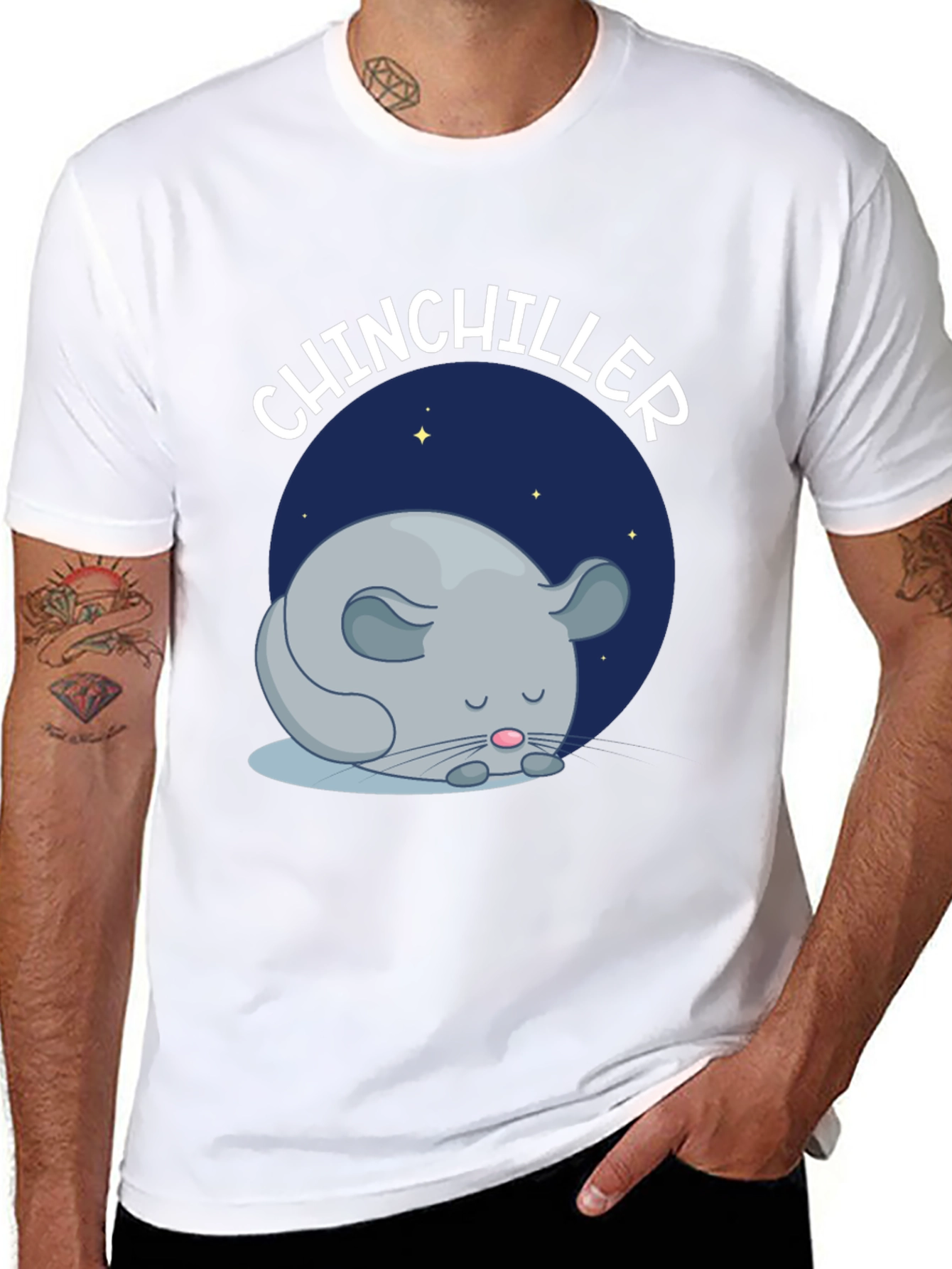 Chinchiller T-Shirt - Cute Sleeping Chinchilla Design