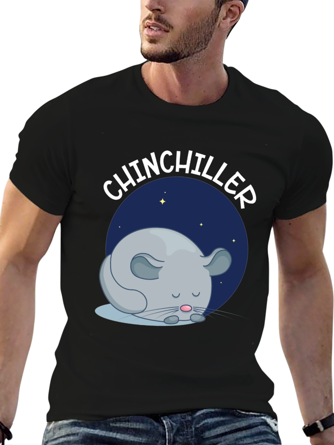 Chinchiller T-Shirt - Cute Sleeping Chinchilla Design