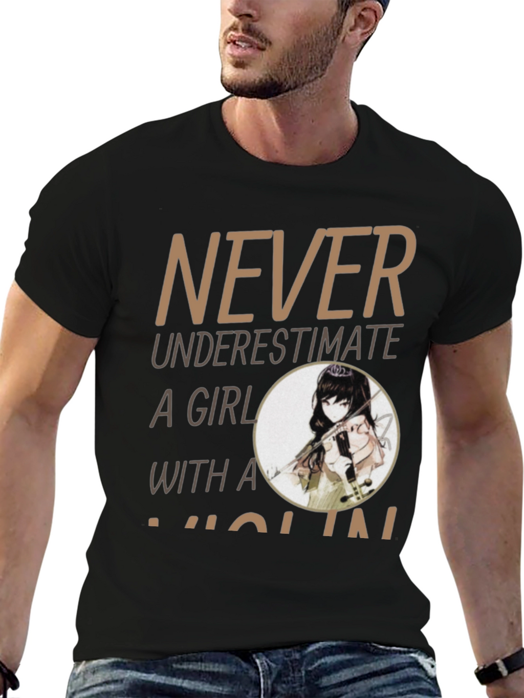 Never Underestimate A Girl With A Violin T-Shirt