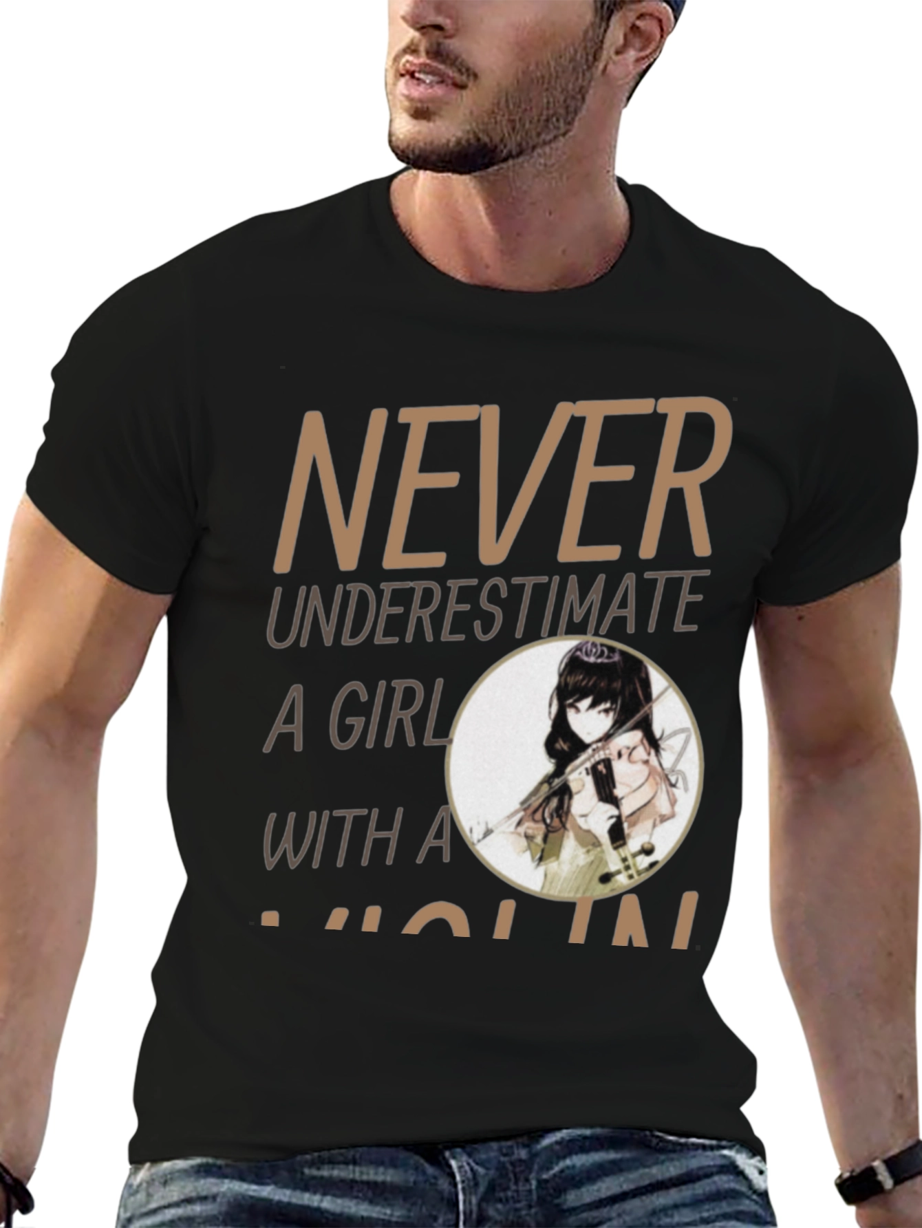 Never Underestimate A Girl With A Violin T-Shirt