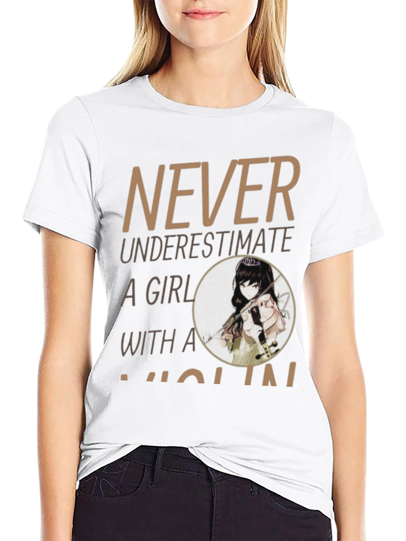 Never Underestimate A Girl With A Violin T-Shirt