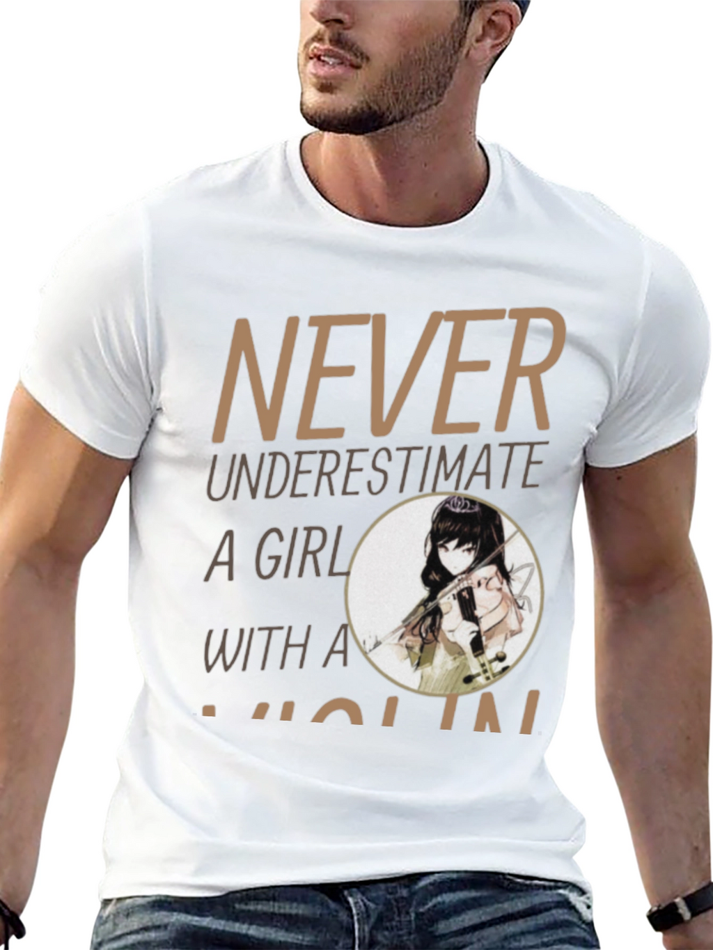 Never Underestimate A Girl With A Violin T-Shirt