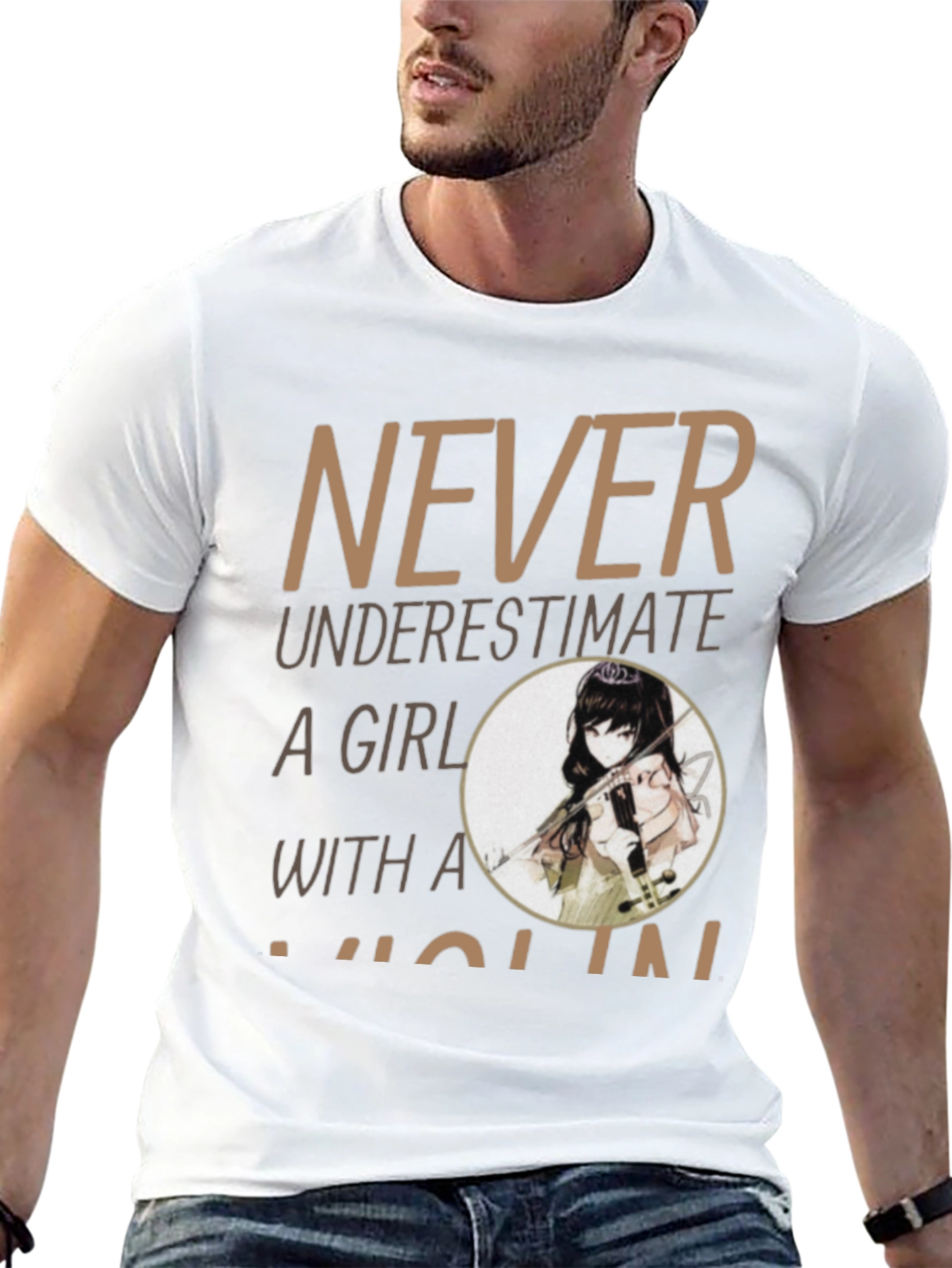 Never Underestimate A Girl With A Violin T-Shirt