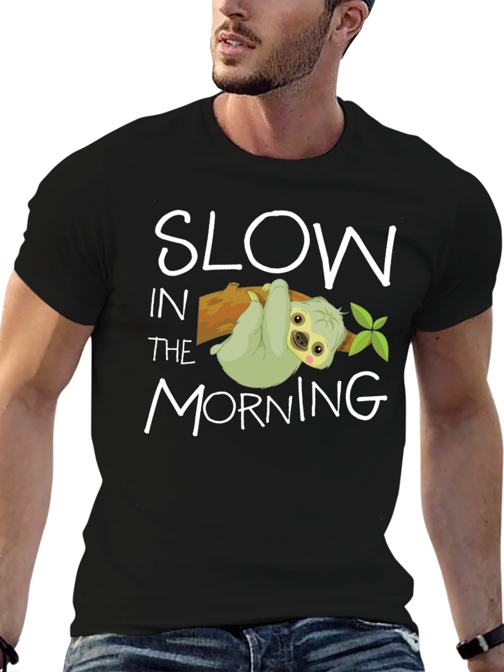 Slow In The Morning Sloth Graphic Tee