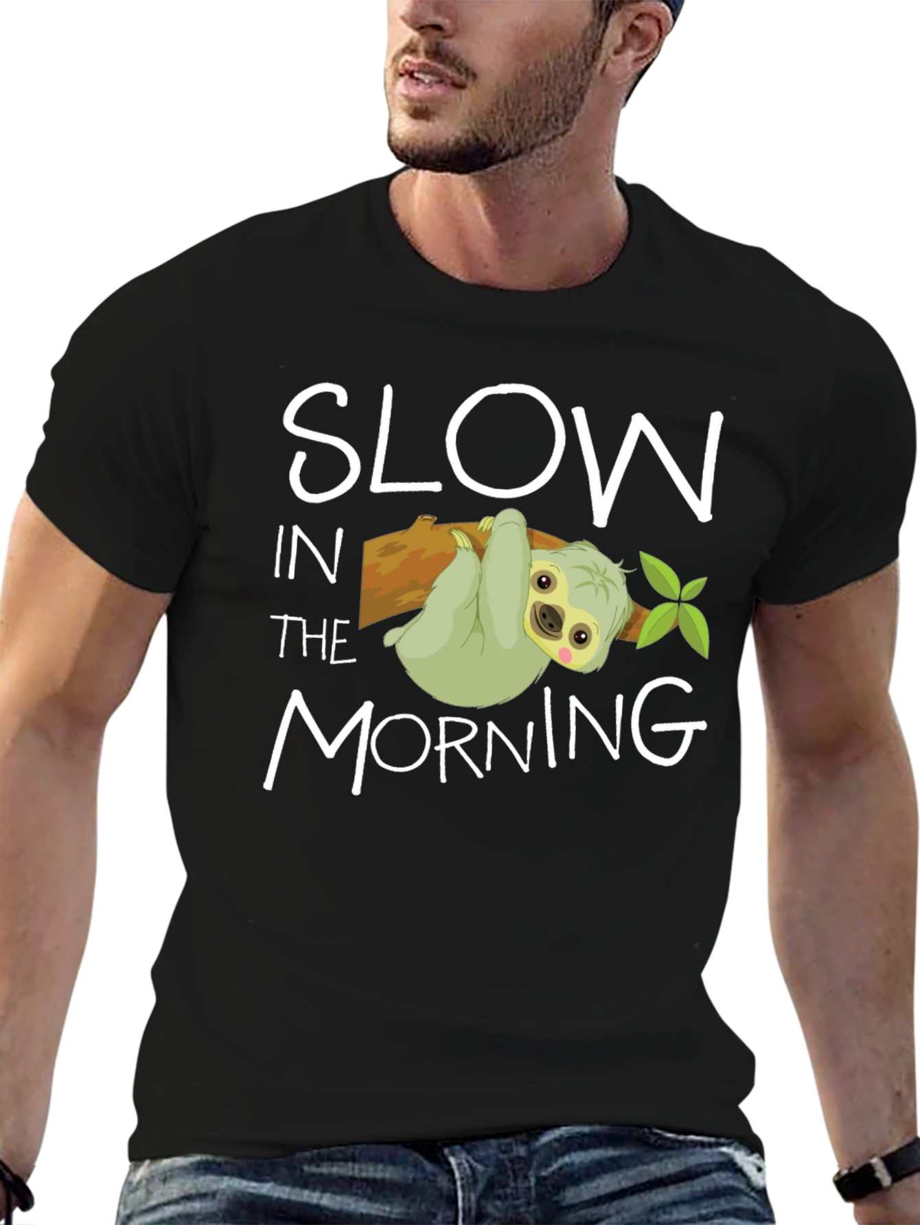 Slow In The Morning Sloth Graphic Tee