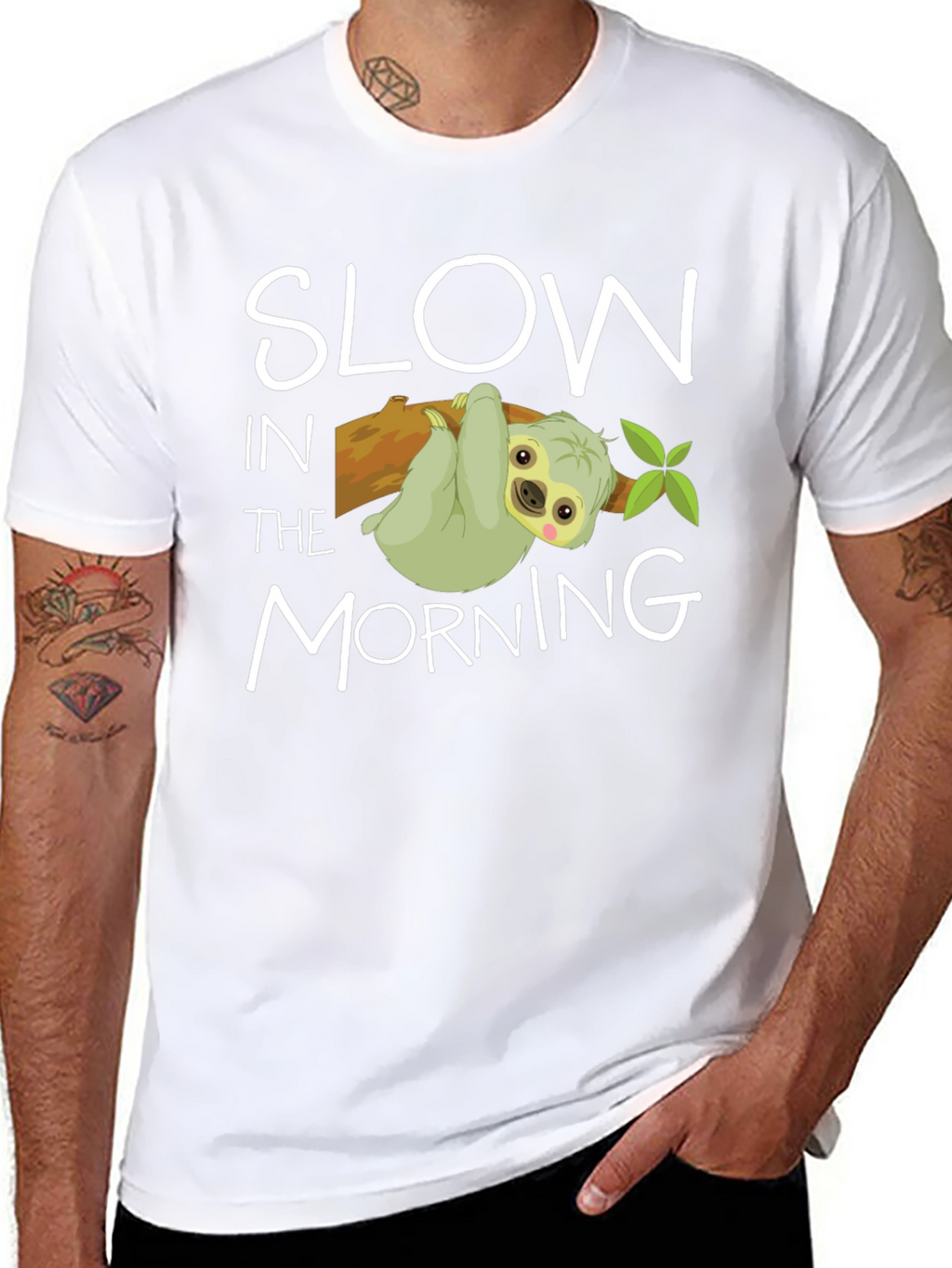 Slow In The Morning Sloth Graphic Tee
