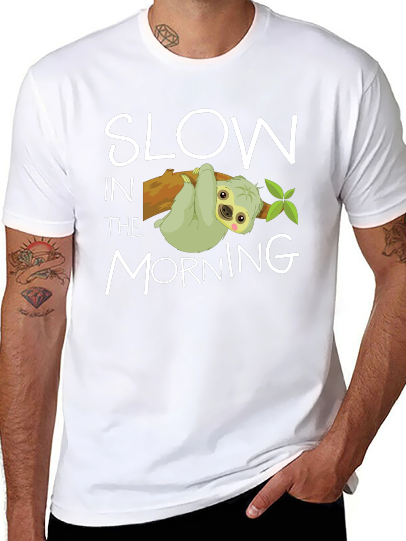 Slow In The Morning Sloth Graphic Tee