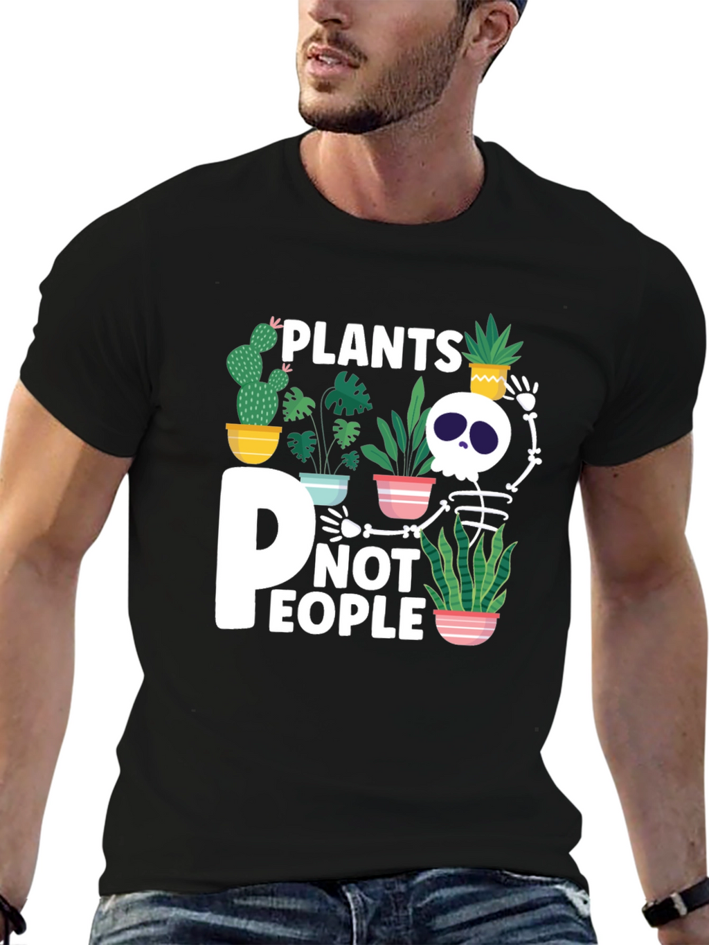 Plants Not People Skeleton Graphic Tee