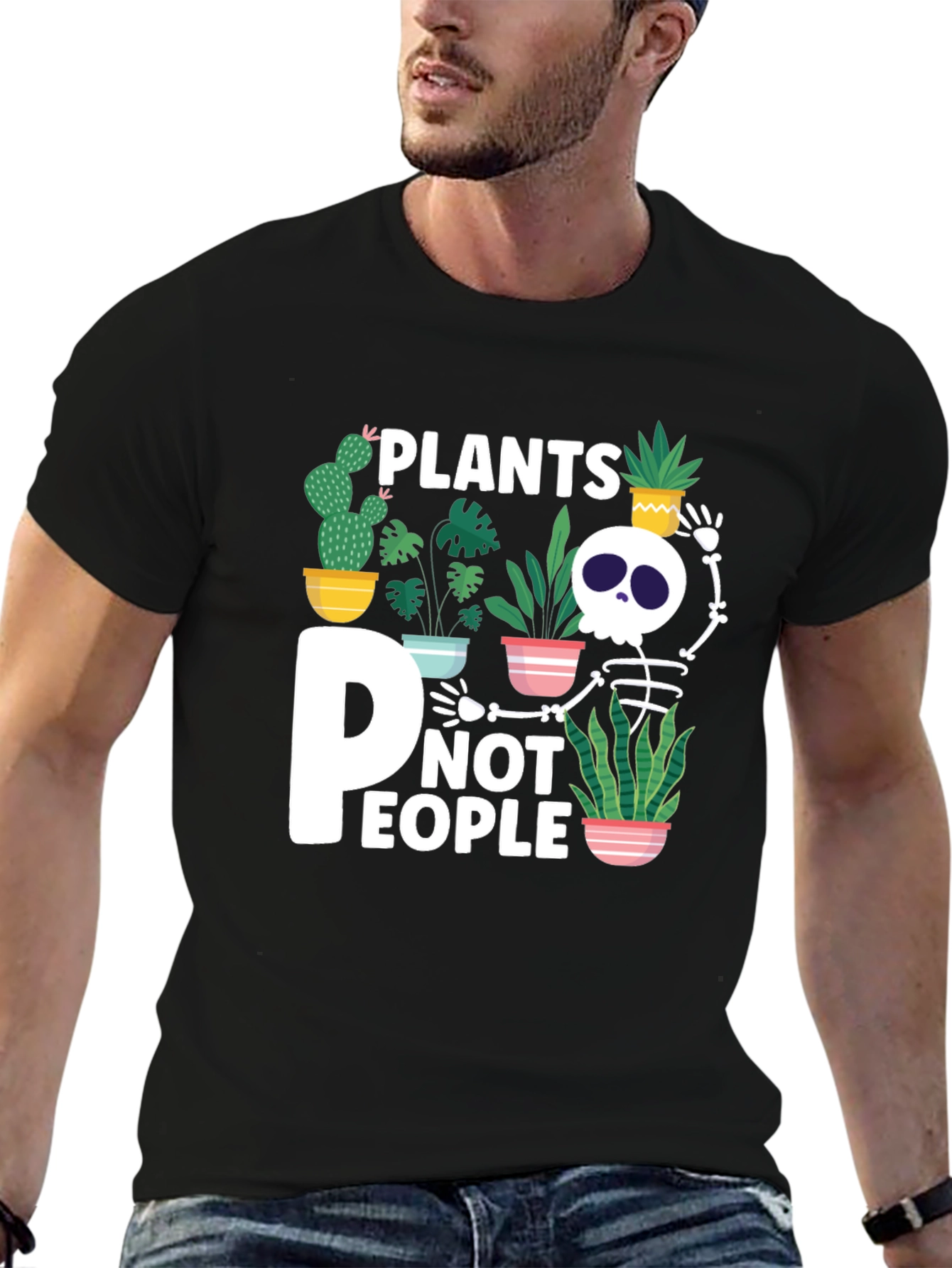Plants Not People Skeleton Graphic Tee
