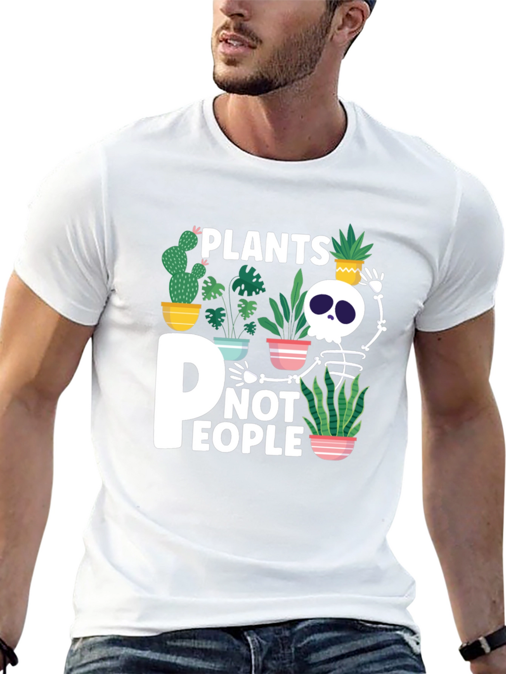 Plants Not People Skeleton Graphic Tee