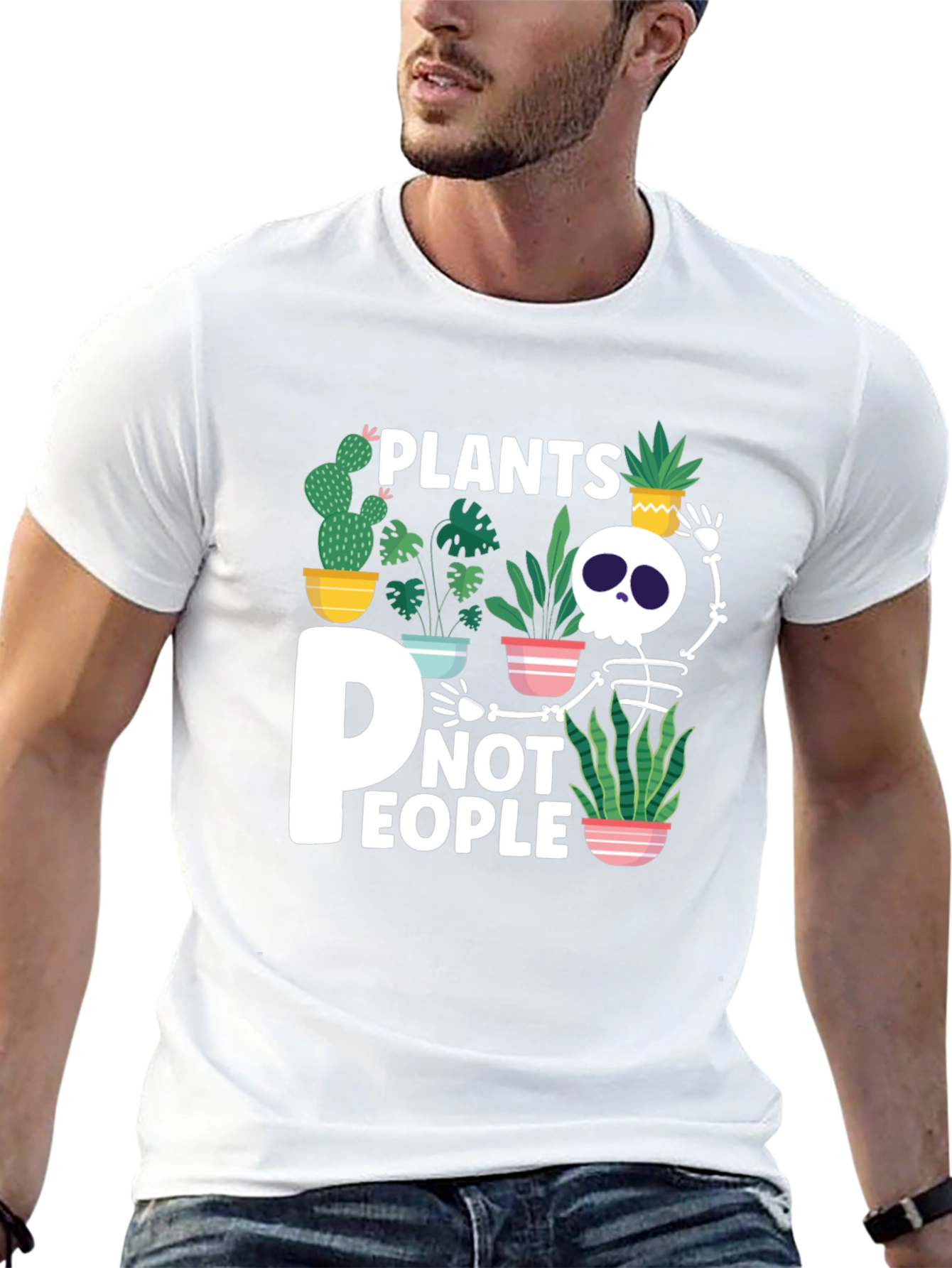 Plants Not People Skeleton Graphic Tee