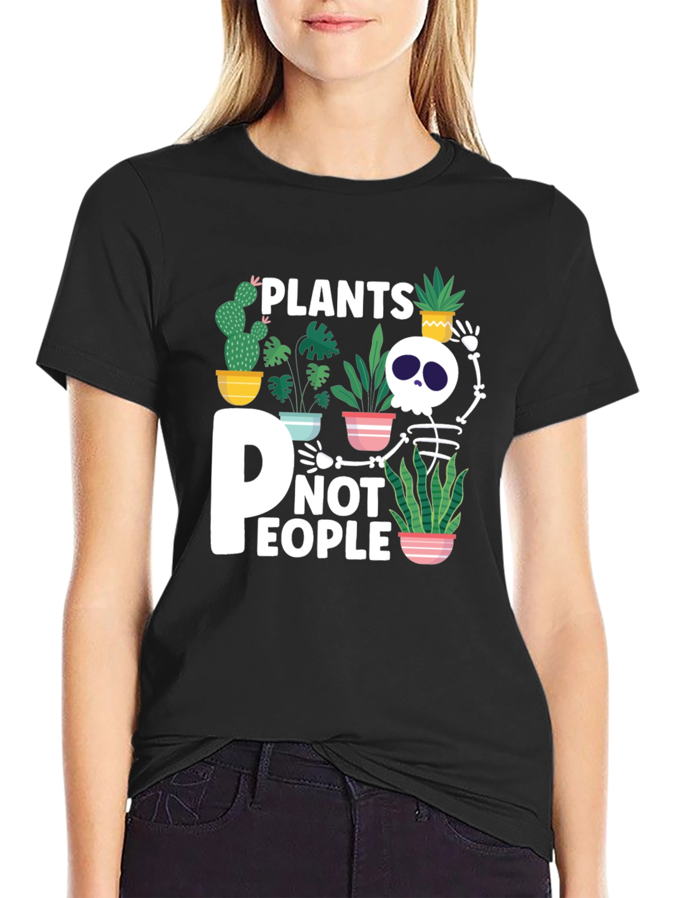 Plants Not People Skeleton Graphic Tee