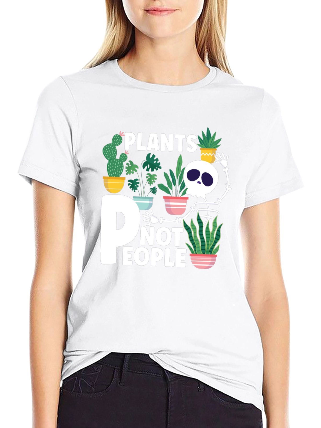 Plants Not People Skeleton Graphic Tee