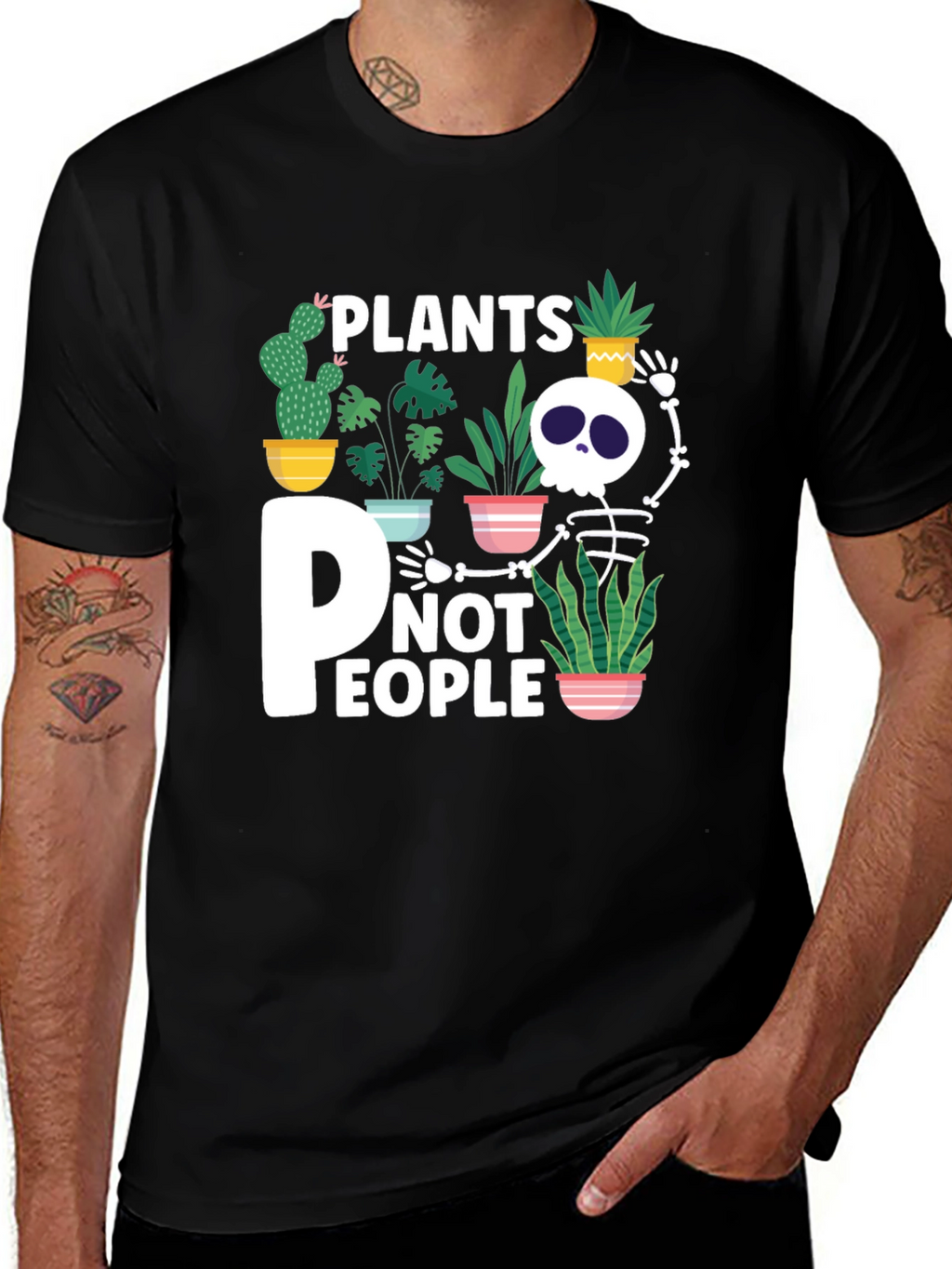 Plants Not People Skeleton Graphic Tee
