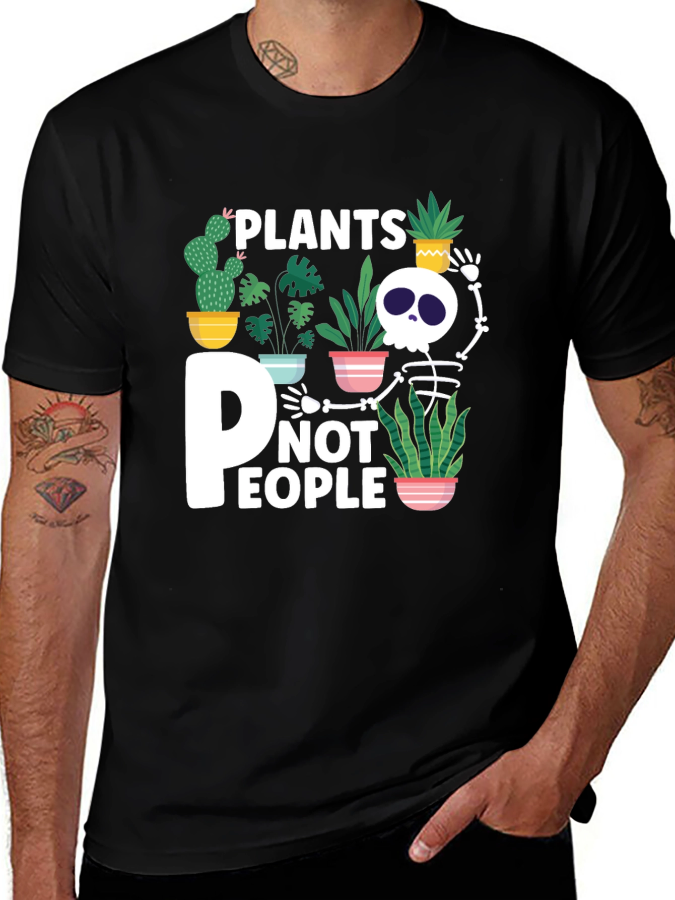 Plants Not People Skeleton Graphic Tee