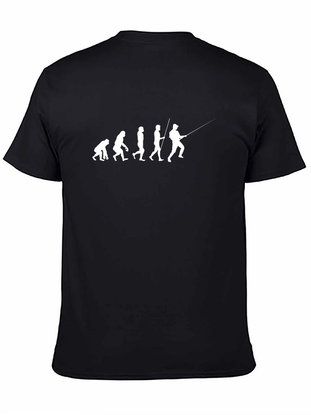 Evolution of Fishing Graphic T-Shirt - Black Cotton Tee