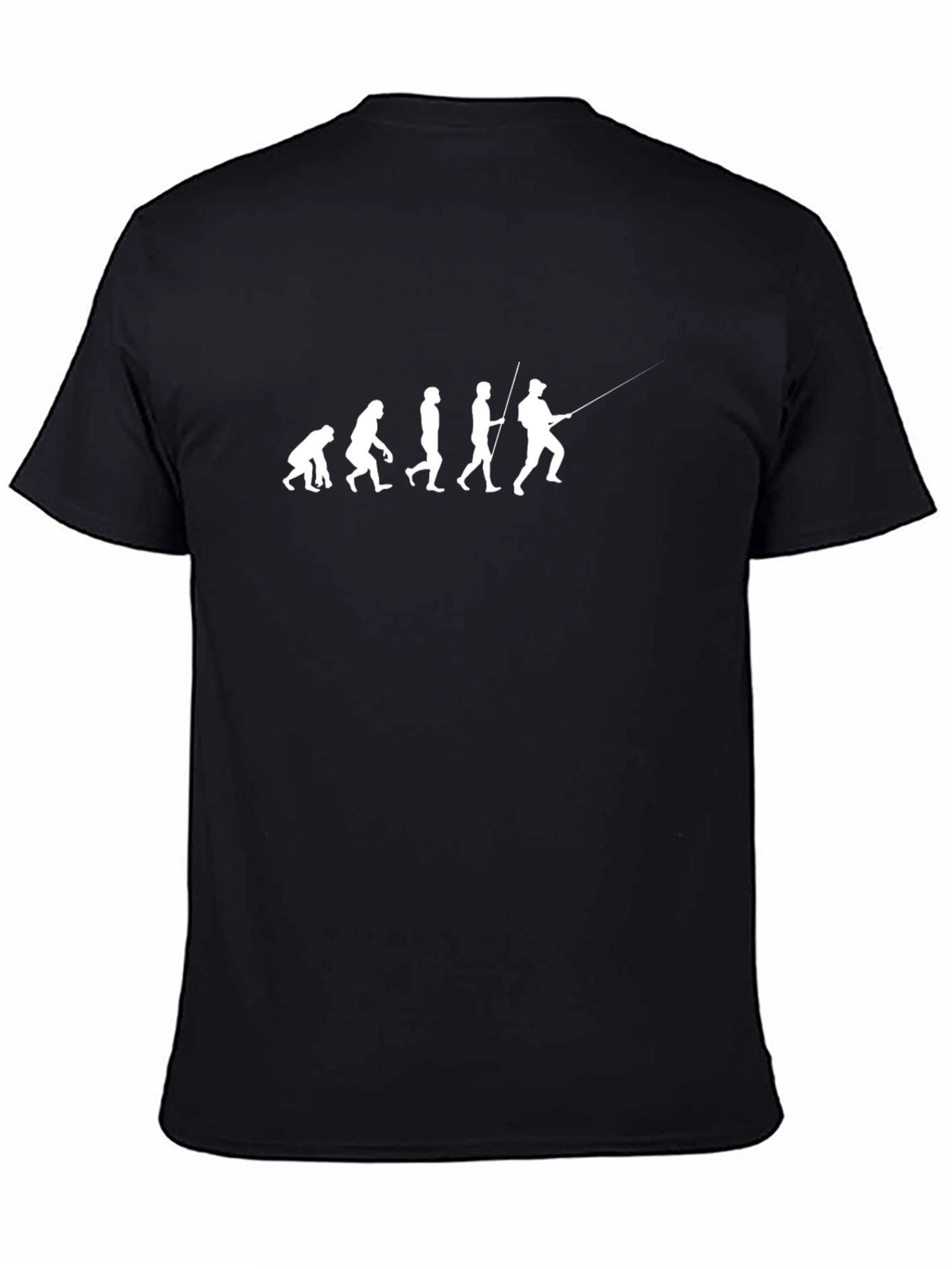 Evolution of Fishing Graphic T-Shirt - Black Cotton Tee
