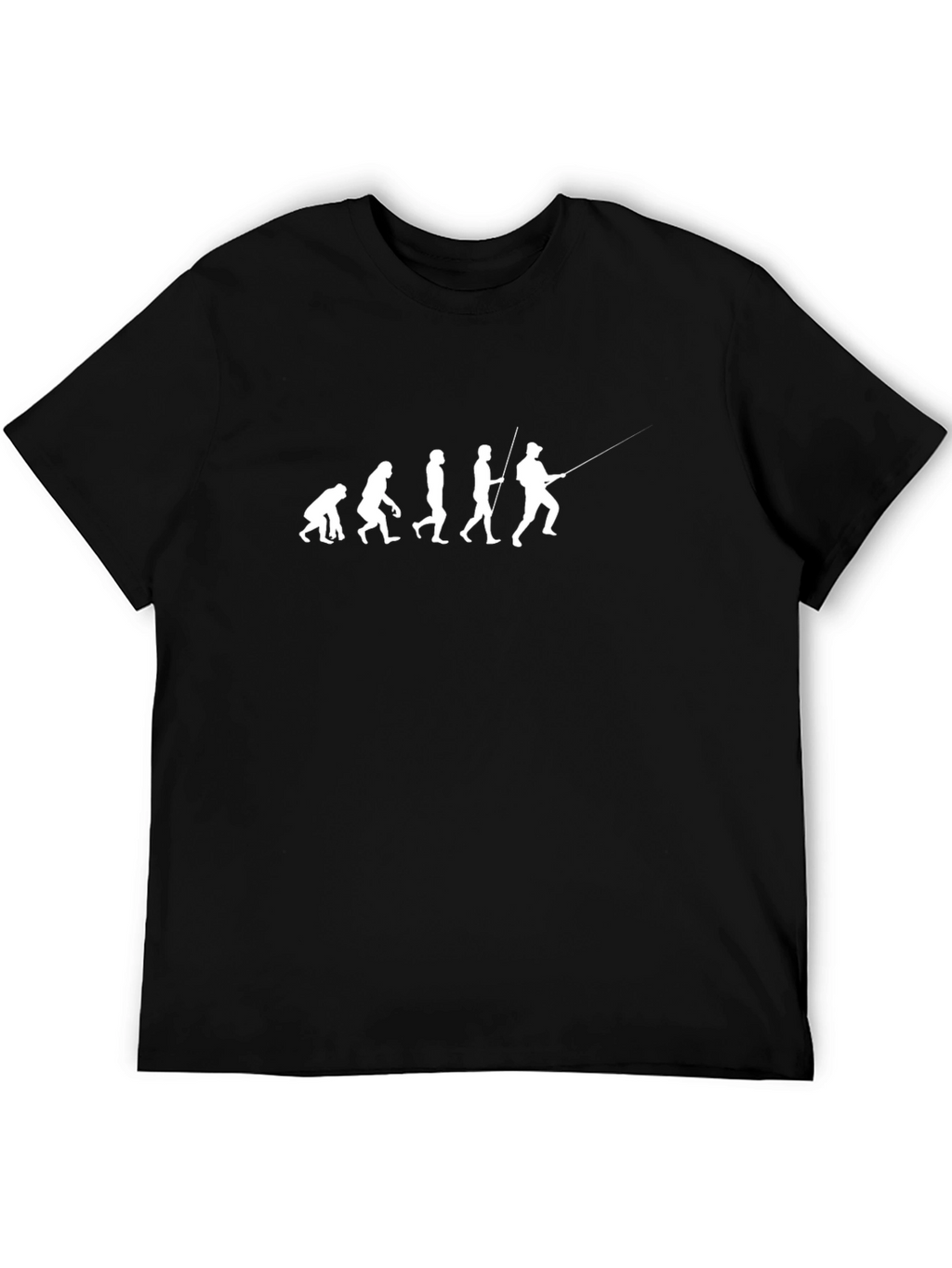 Evolution of Fishing Graphic T-Shirt - Black Cotton Tee