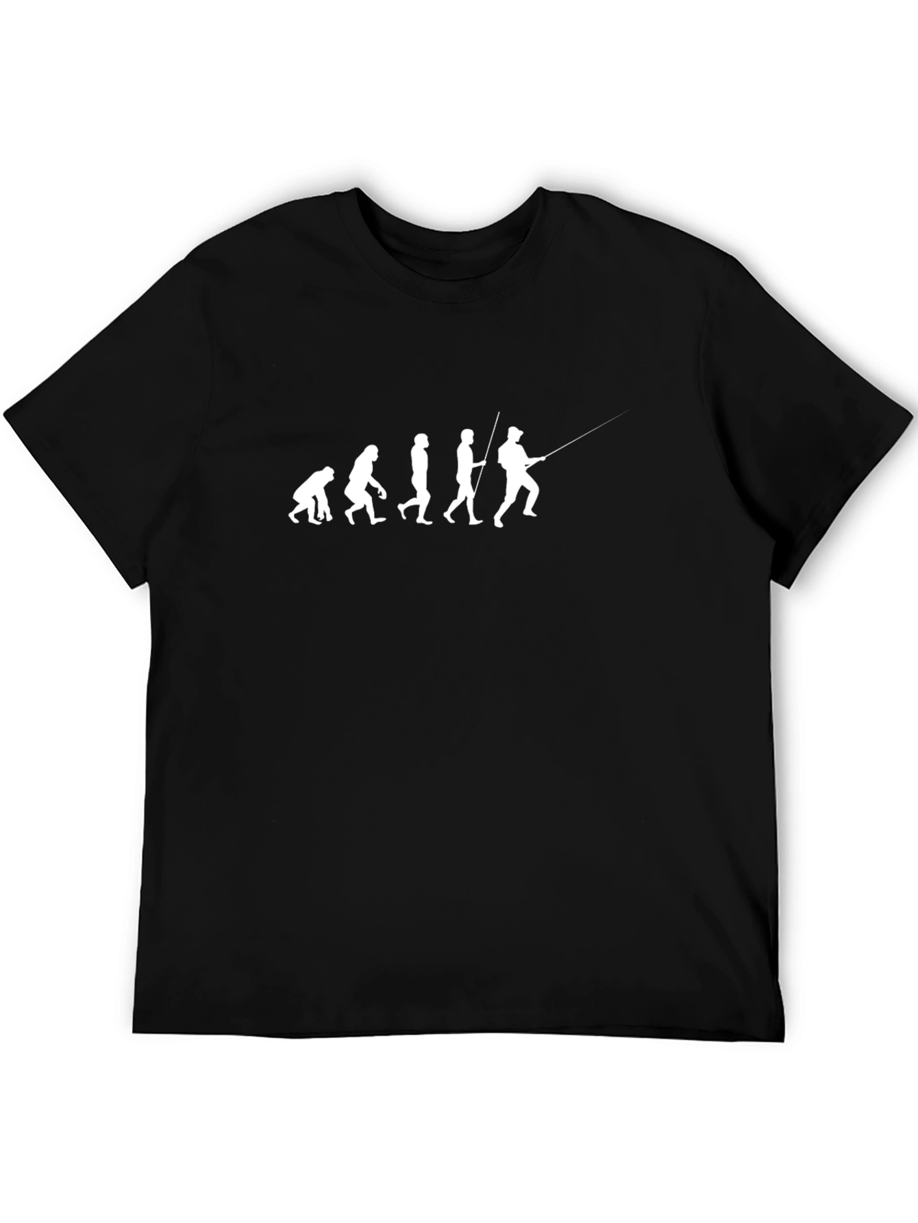 Evolution of Fishing Graphic T-Shirt - Black Cotton Tee