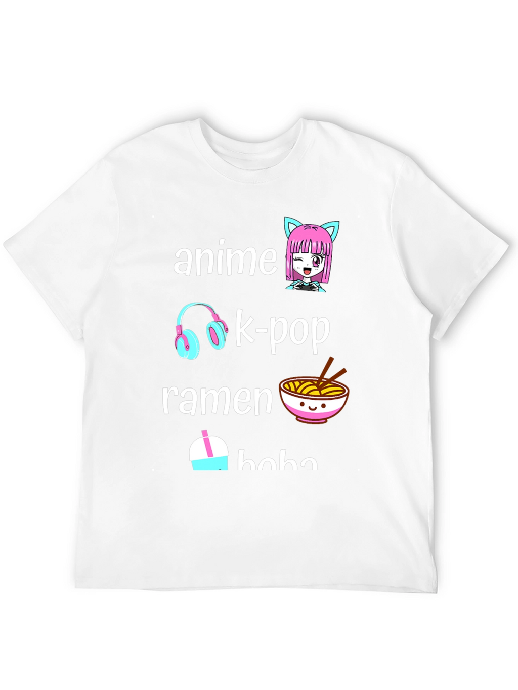 Anime K-Pop Ramen Boba Black T-Shirt