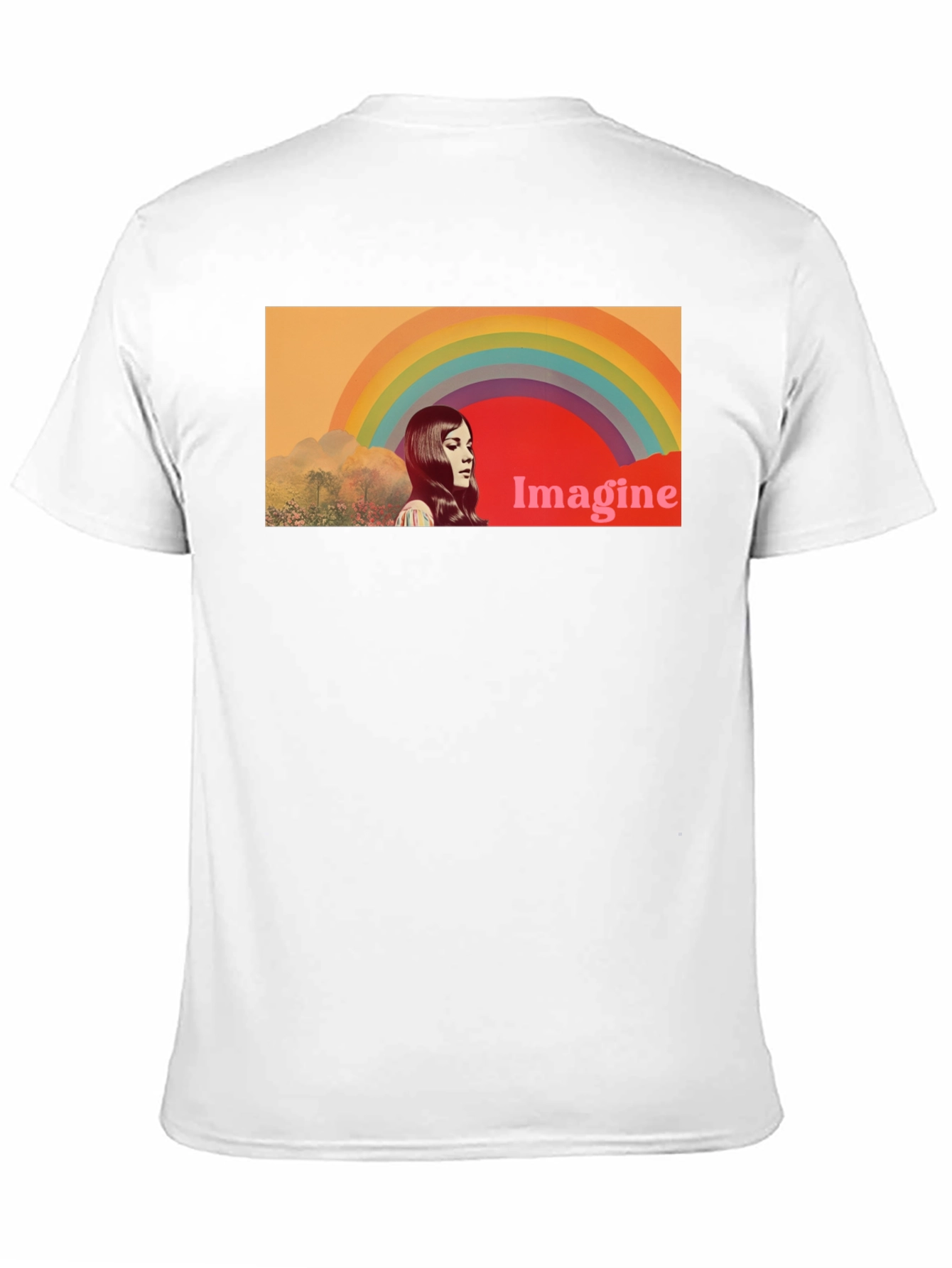Imagine Rainbow Graphic T-Shirt - Retro Style