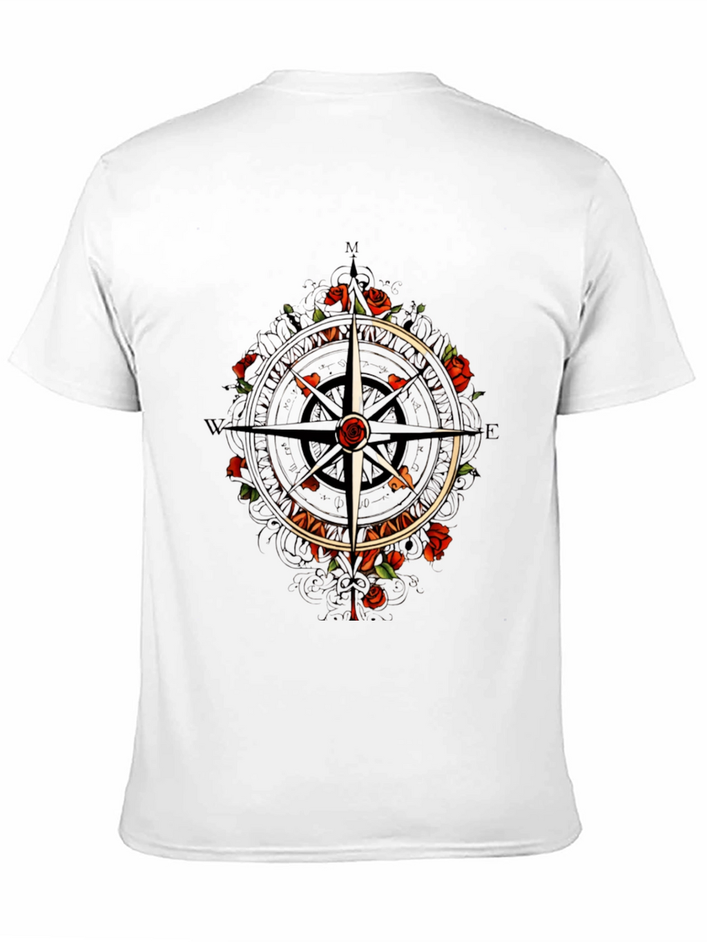 Compass & Roses Graphic Tee - Classic Black T-Shirt