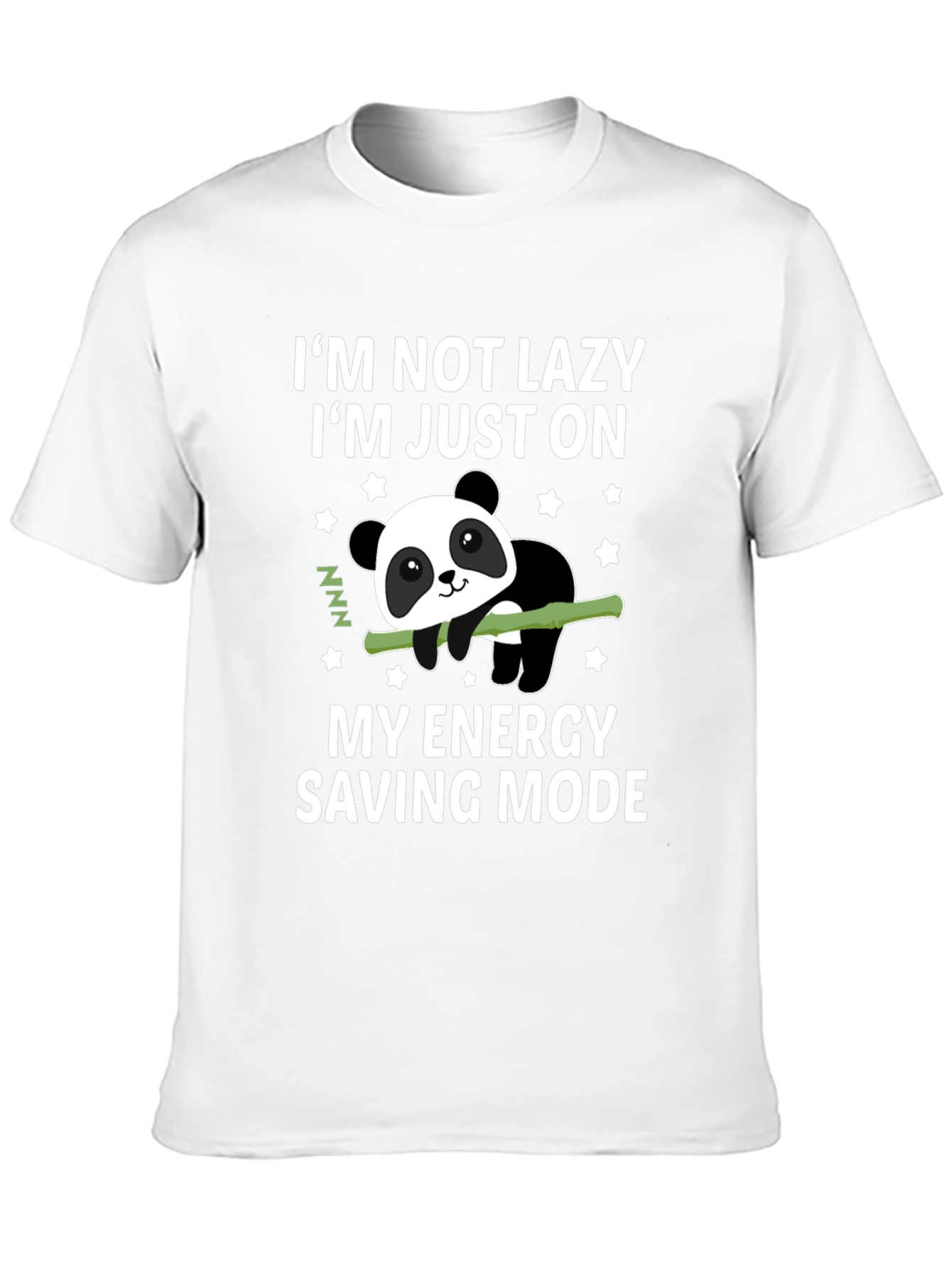 Lazy Panda Energy Saving Mode Black T-Shirt